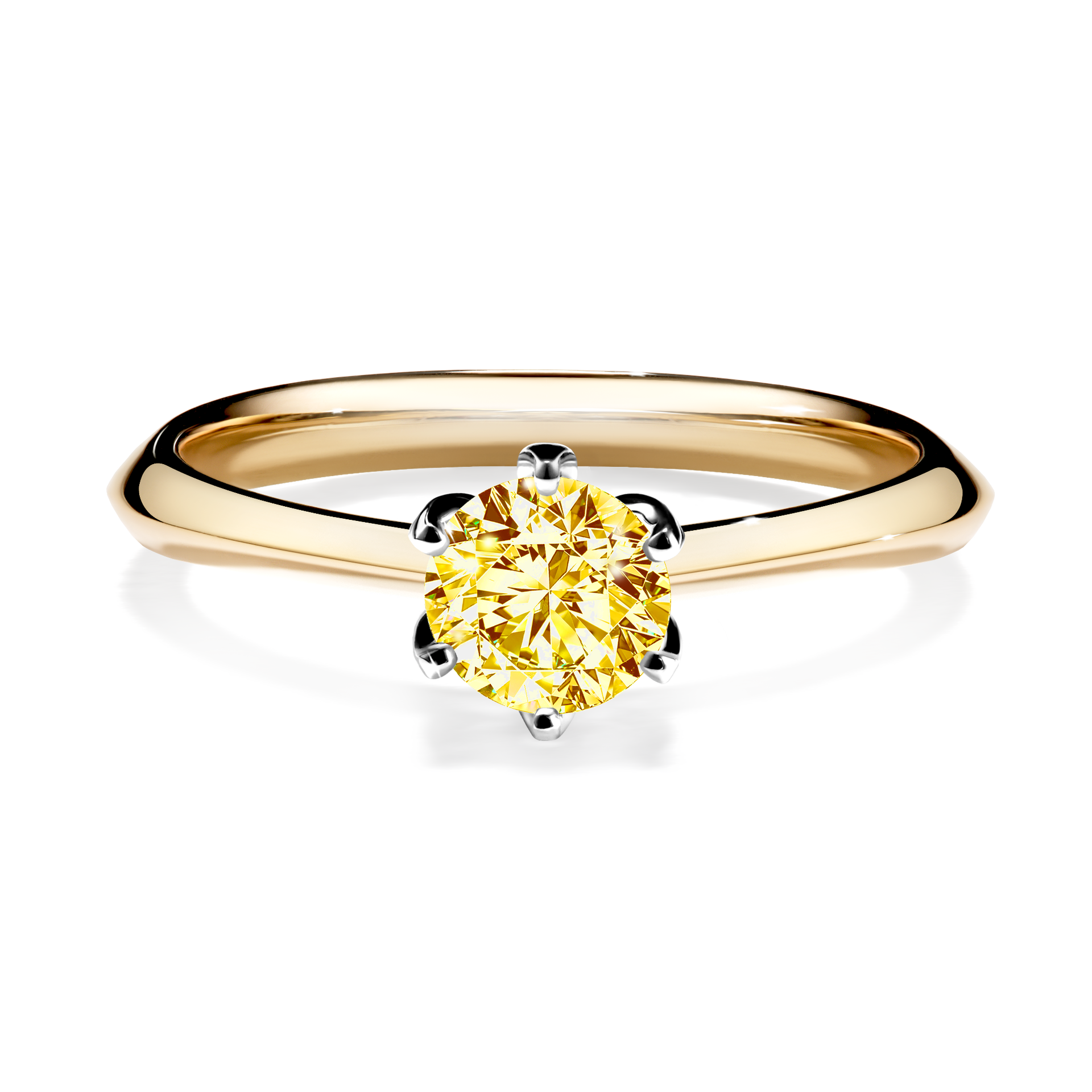 Pierścionek zaręczynowy My Daisy z żółtego złota z żółtym diamentem 0,50CT
