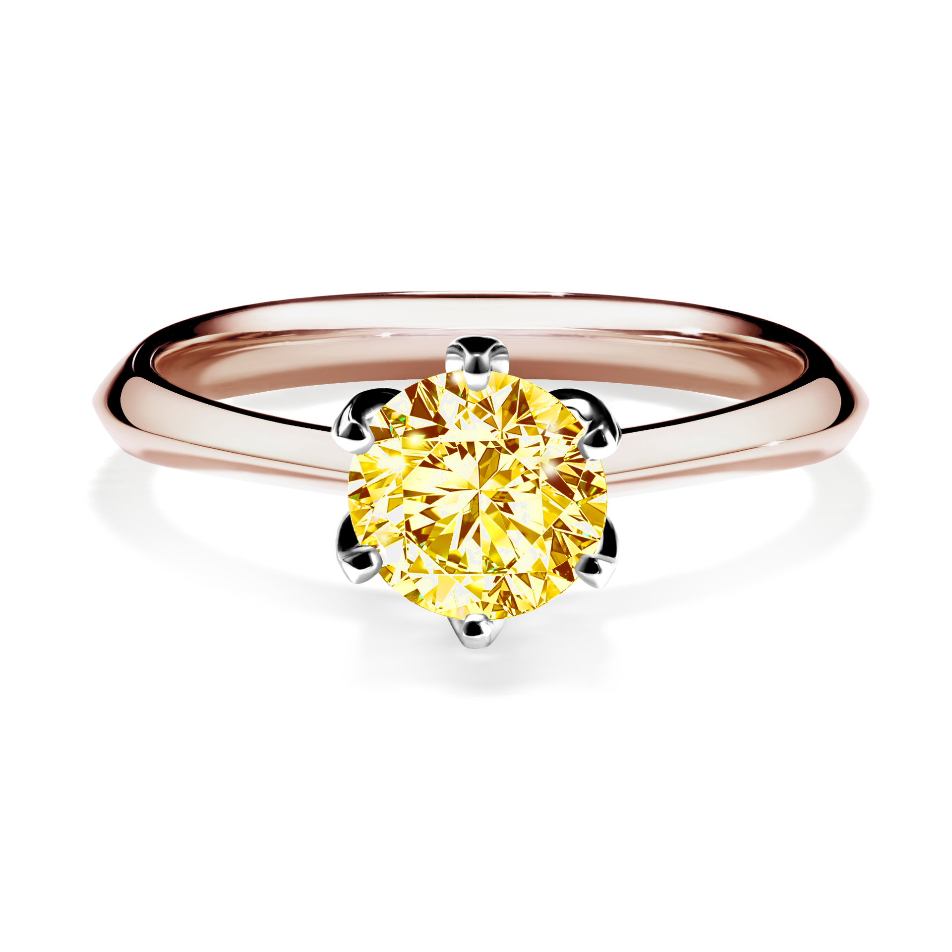 Pierścionek zaręczynowy My Daisy z różowego złota z żółtym diamentem 0,80CT
