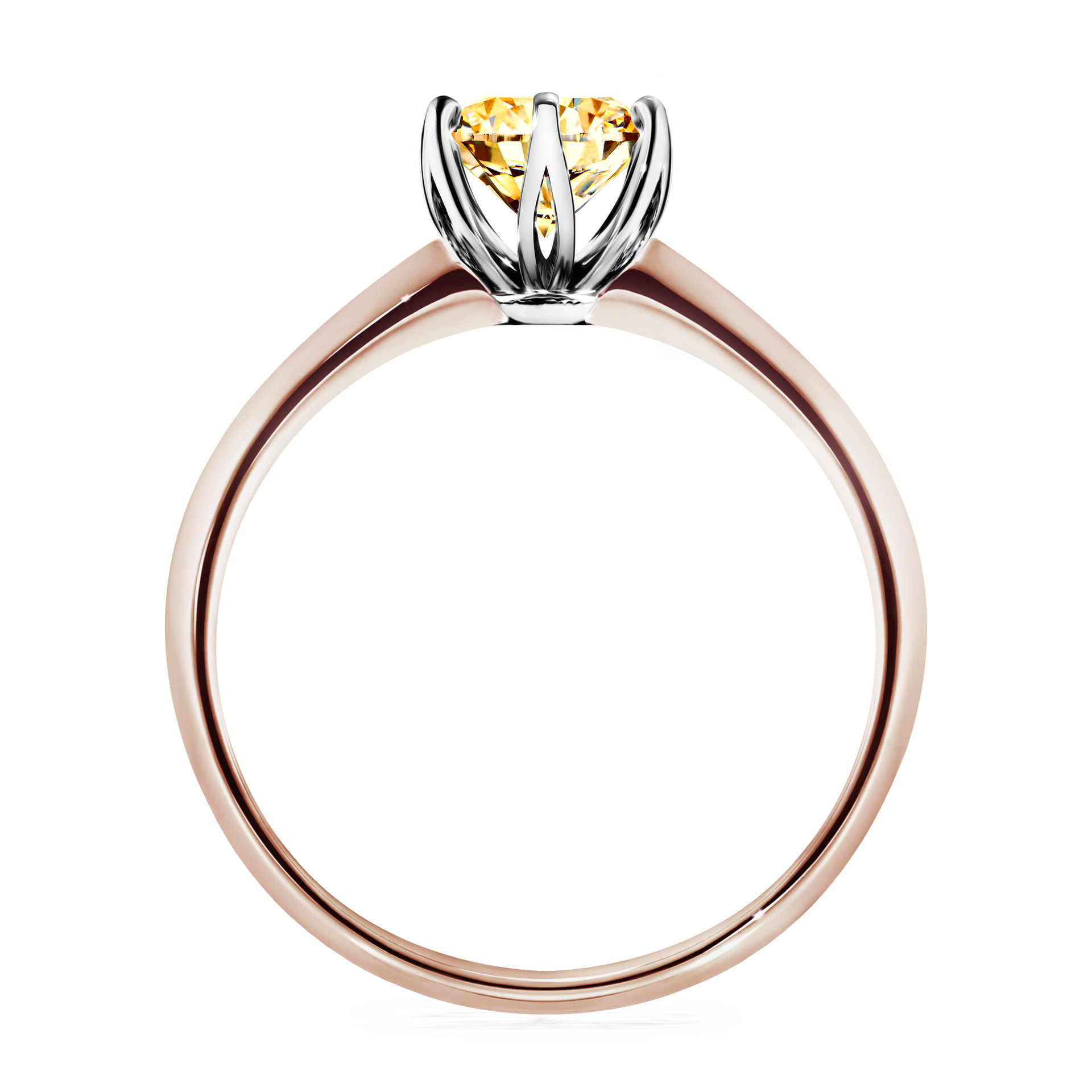 Pierścionek zaręczynowy My Daisy z różowego złota z żółtym diamentem 0,80CT