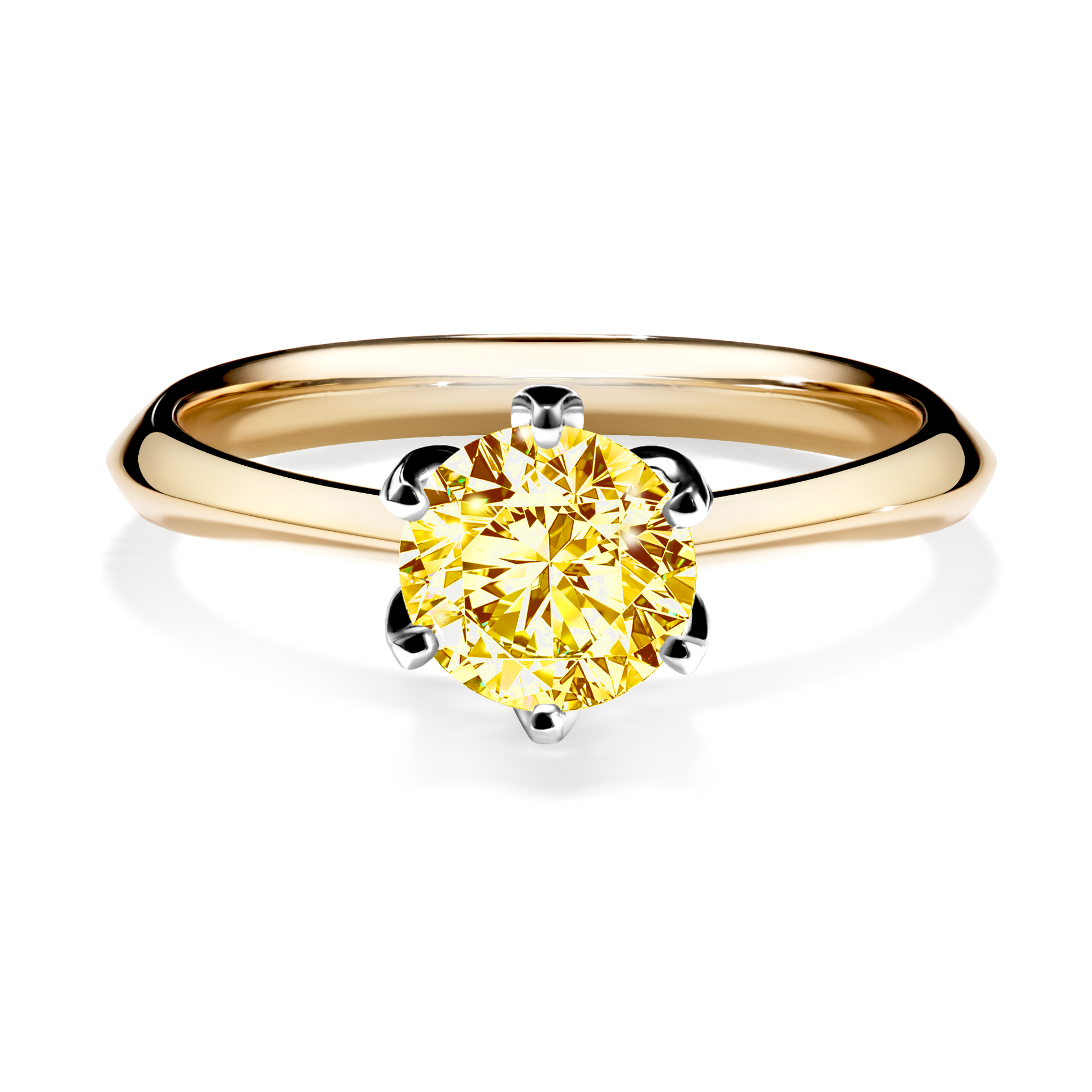 Pierścionek zaręczynowy My Daisy z żółtego złota z żółtym diamentem 0,80CT