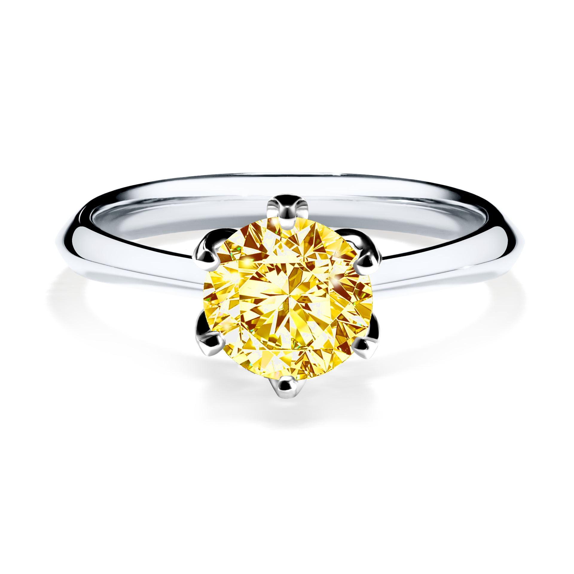 Pierścionek zaręczynowy My Daisy z białego złota z żółtym diamentem 1,00CT