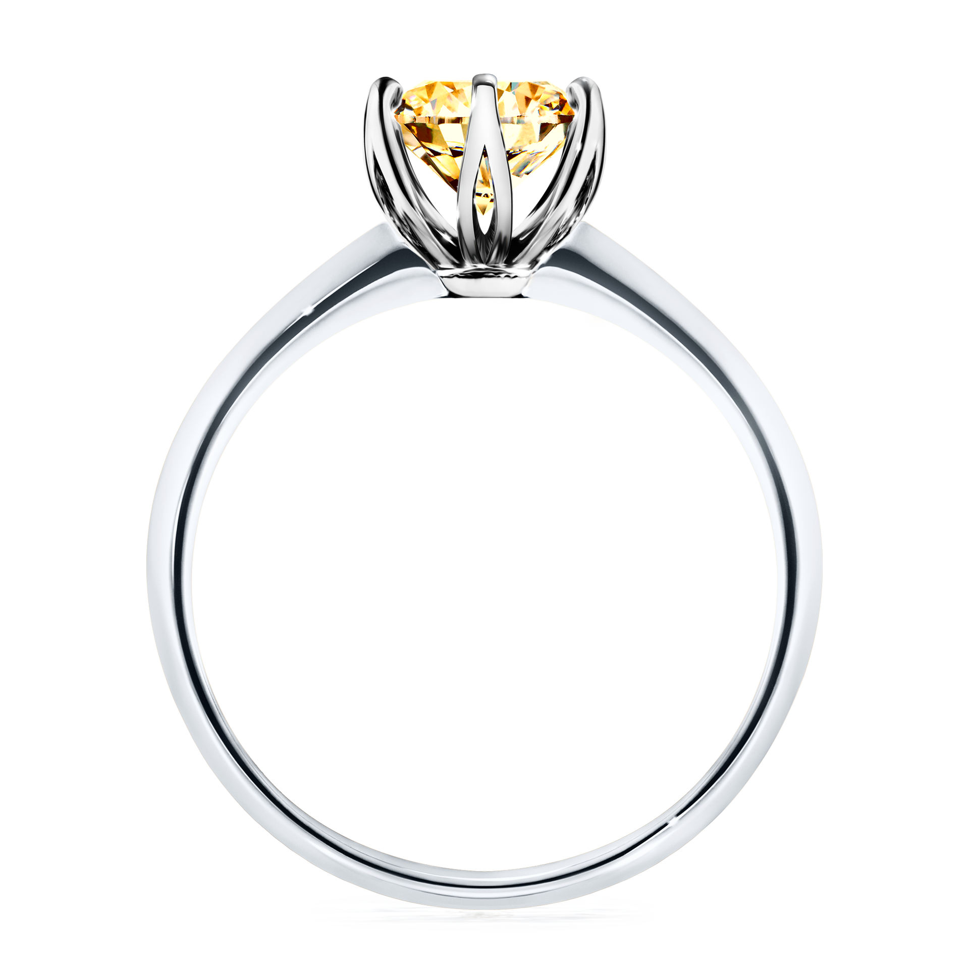 Pierścionek zaręczynowy My Daisy z białego złota z żółtym diamentem 1,00CT
