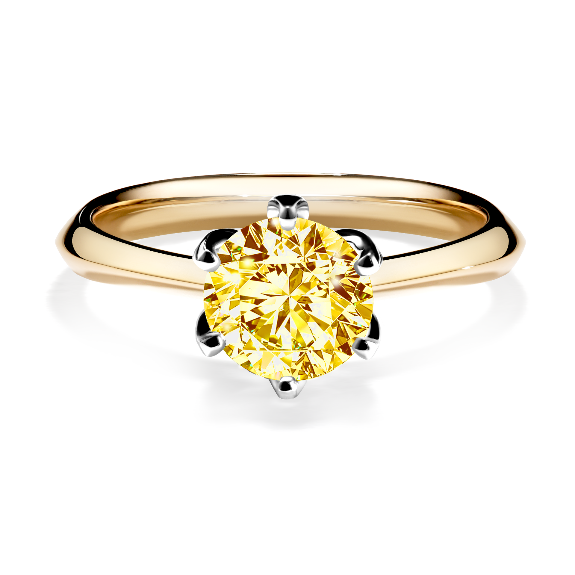 Pierścionek zaręczynowy My Daisy z żółtego złota z żółtym diamentem 1,00CT