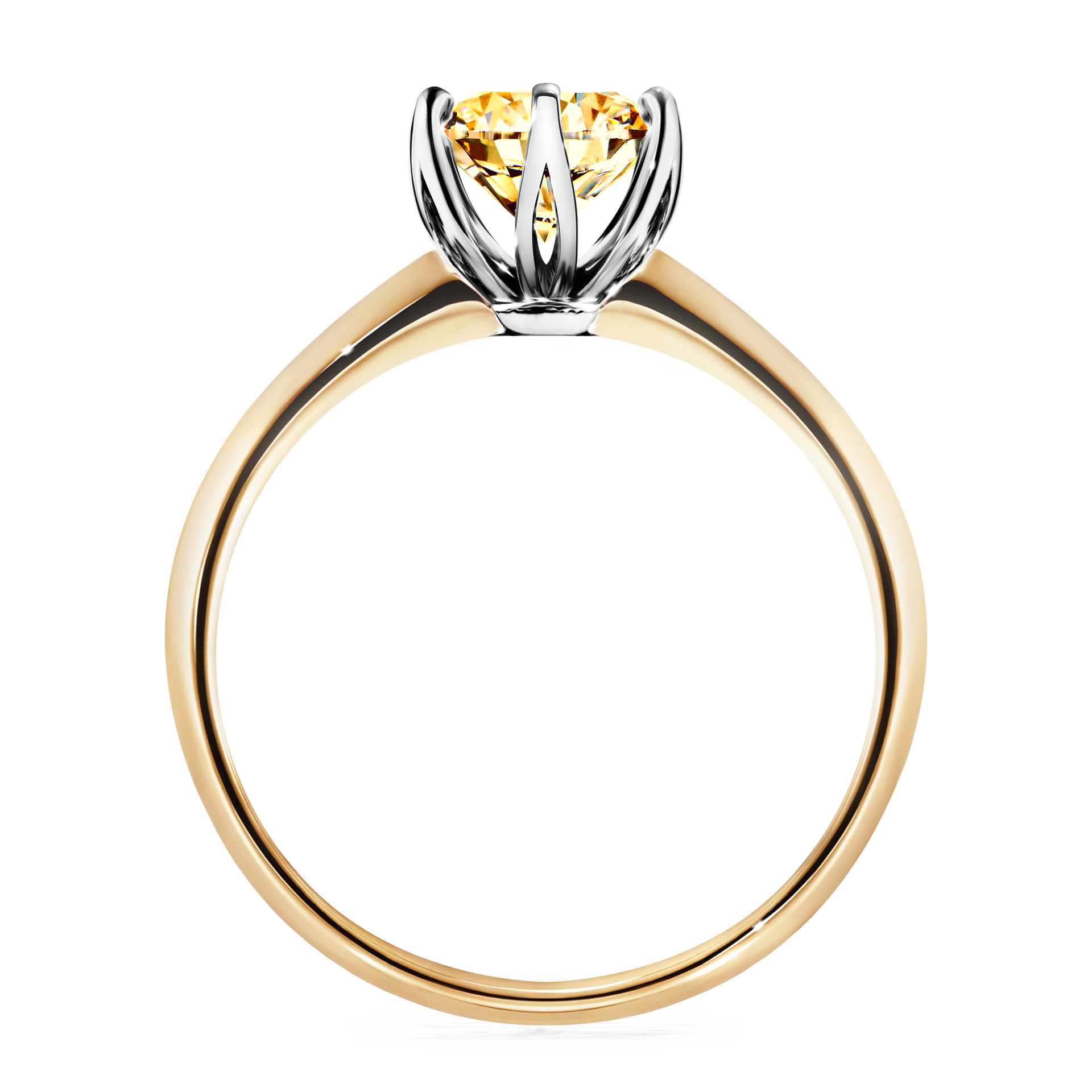 Pierścionek zaręczynowy My Daisy z żółtego złota z żółtym diamentem 1,00CT