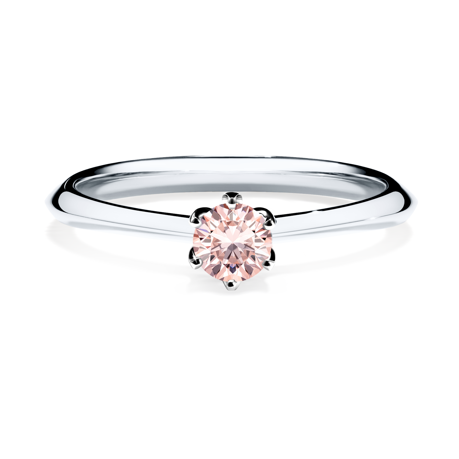 Pierścionek zaręczynowy My Daisy z białego złota z morganitem 0,25CT