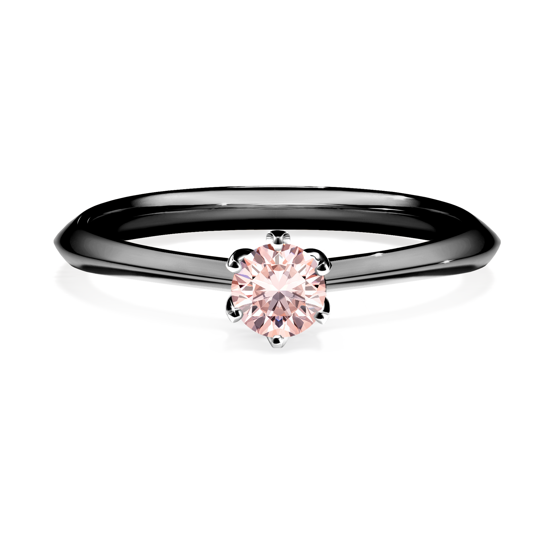 Pierścionek zaręczynowy My Daisy z czarnego złota z morganitem 0,25CT