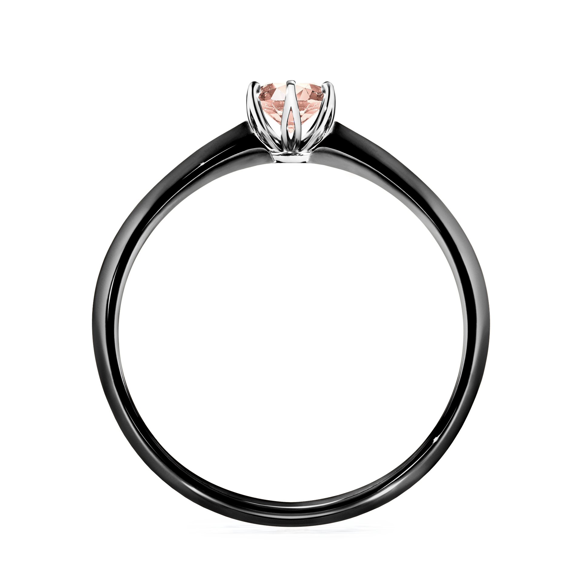 Pierścionek zaręczynowy My Daisy z czarnego złota z morganitem 0,25CT