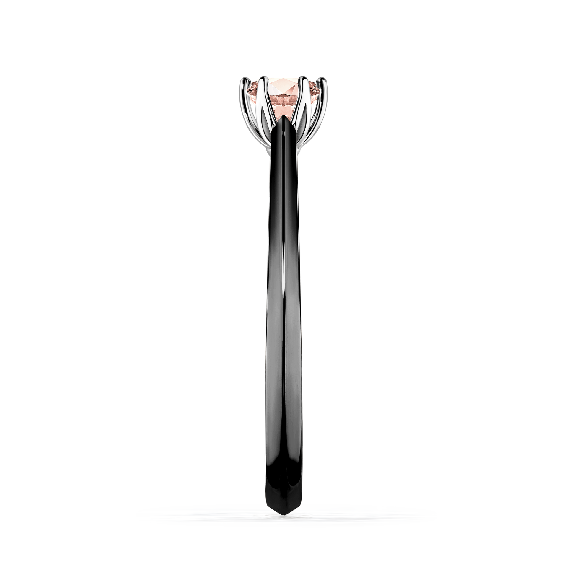 Pierścionek zaręczynowy My Daisy z czarnego złota z morganitem 0,25CT