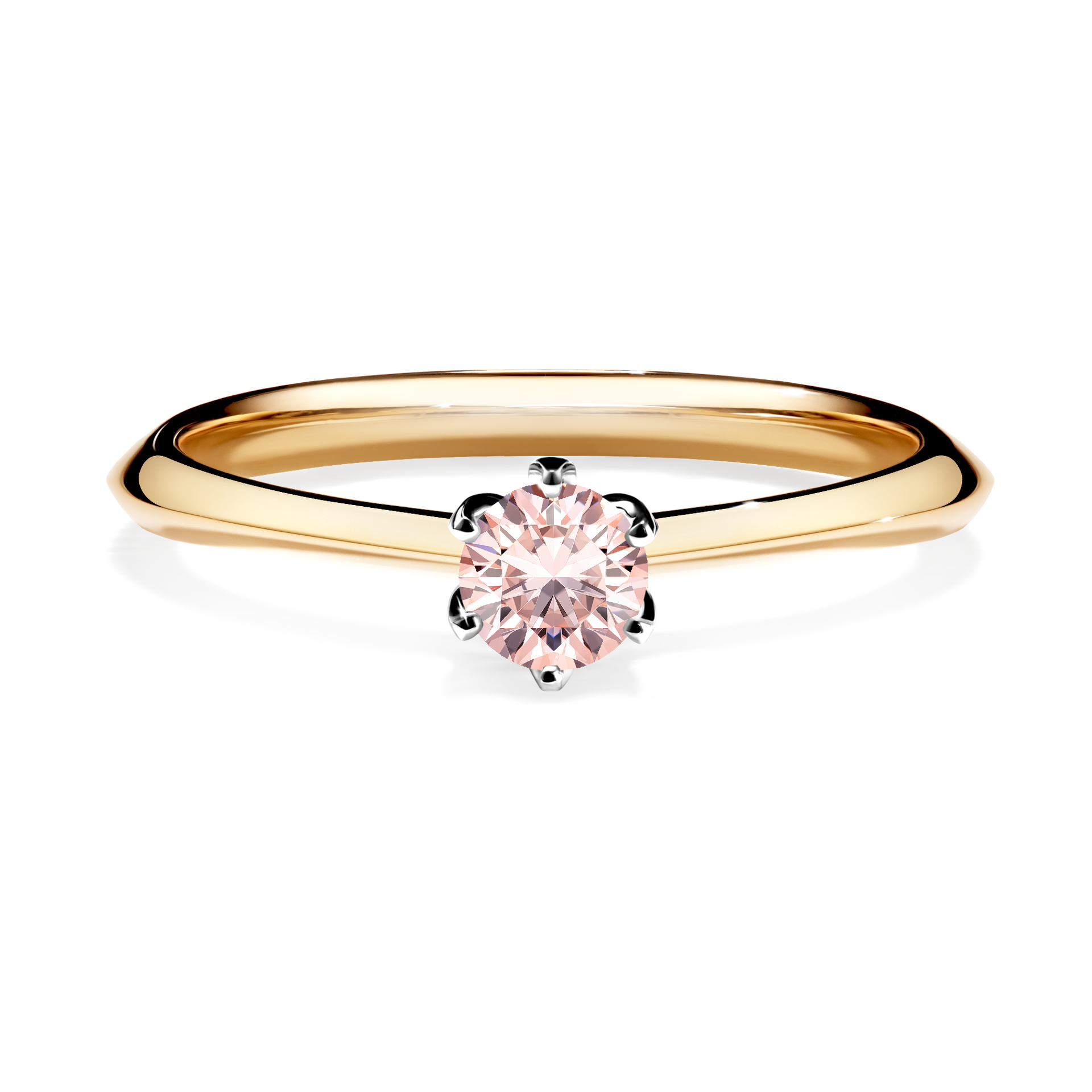 Pierścionek zaręczynowy My Daisy z żółtego złota z morganitem 0,25CT