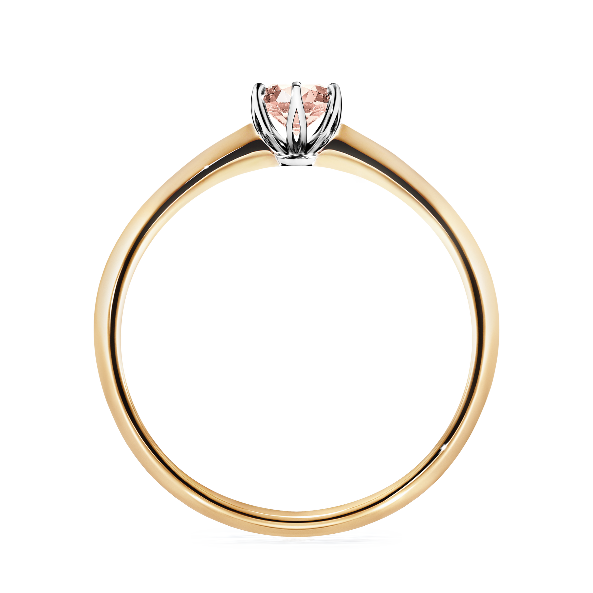 Pierścionek zaręczynowy My Daisy z żółtego złota z morganitem 0,25CT
