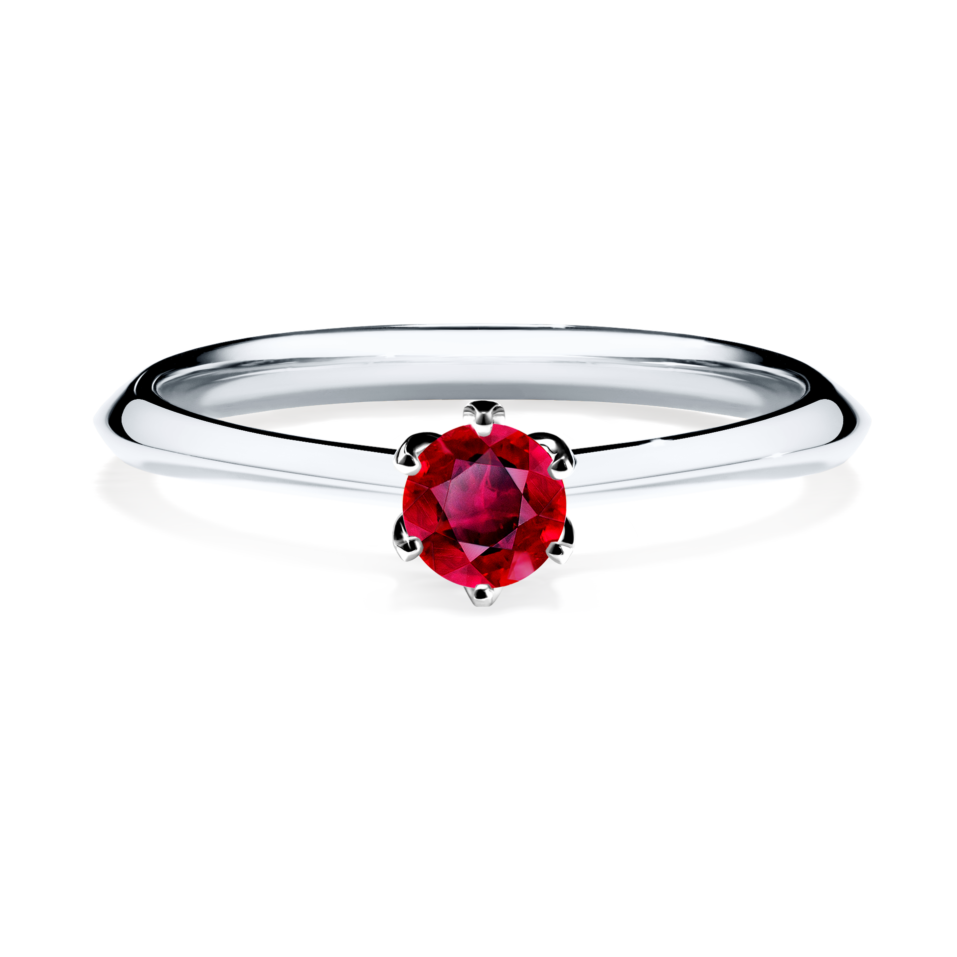 Pierścionek zaręczynowy My Daisy z białego złota z rubinem 0,25CT