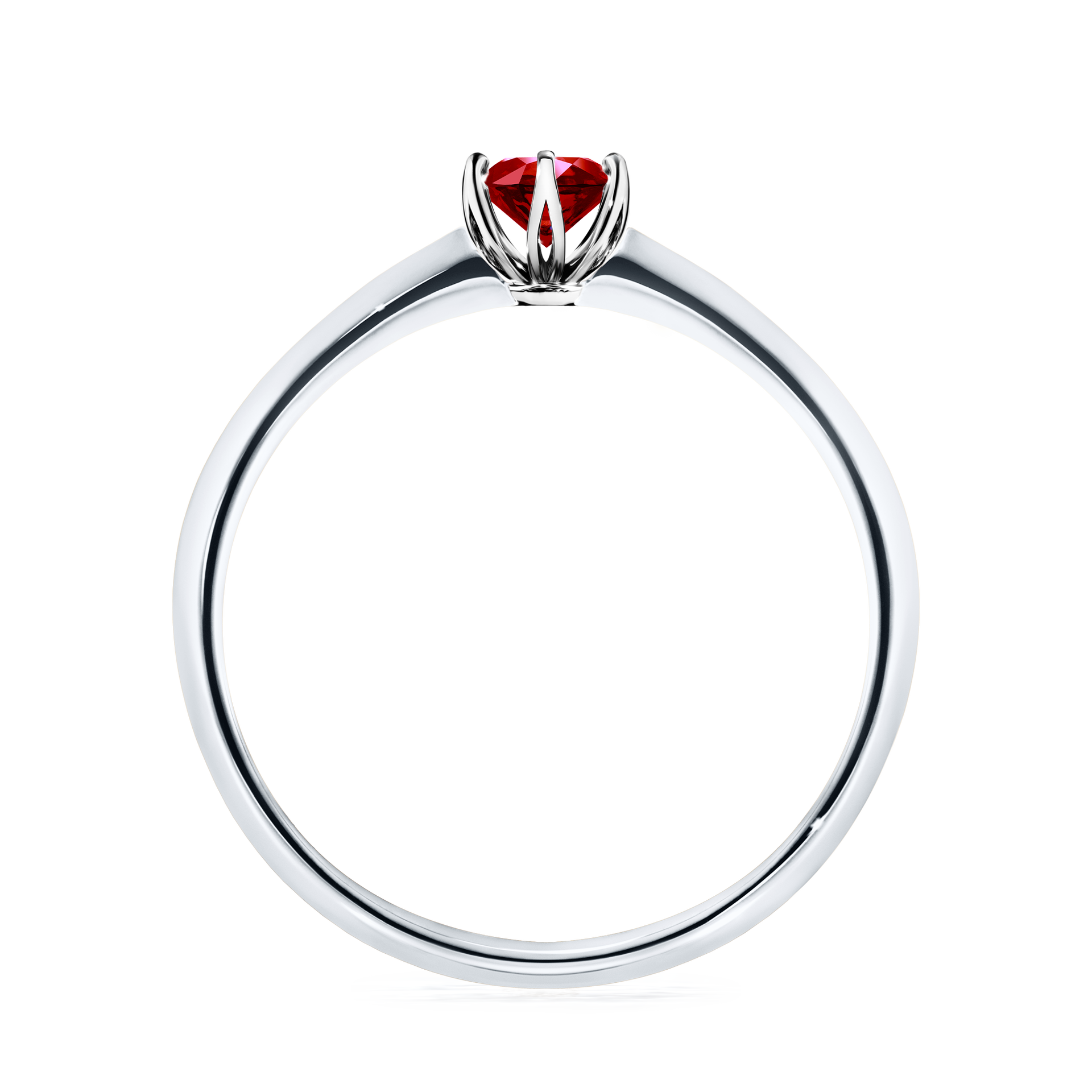 Pierścionek zaręczynowy My Daisy z białego złota z rubinem 0,25CT