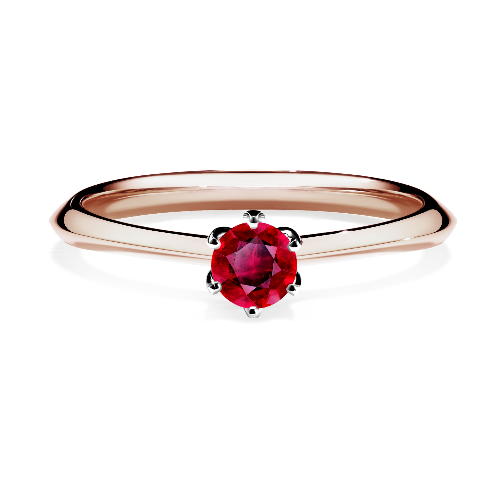 Pierścionek zaręczynowy My Daisy z różowego złota z rubinem 0,25CT