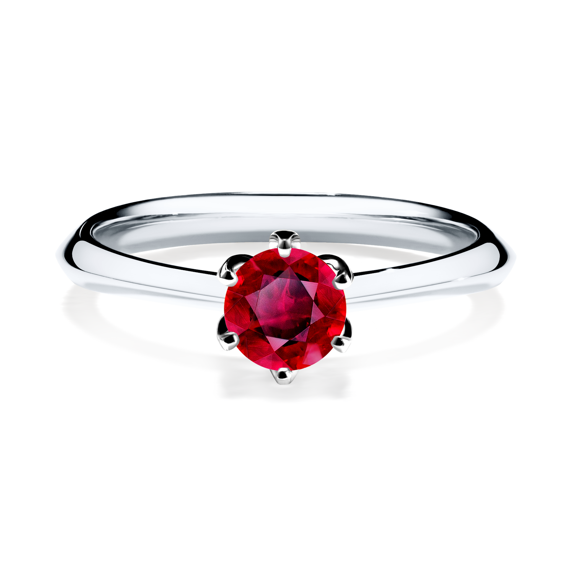 Pierścionek zaręczynowy My Daisy z białego złota z rubinem 0,50CT