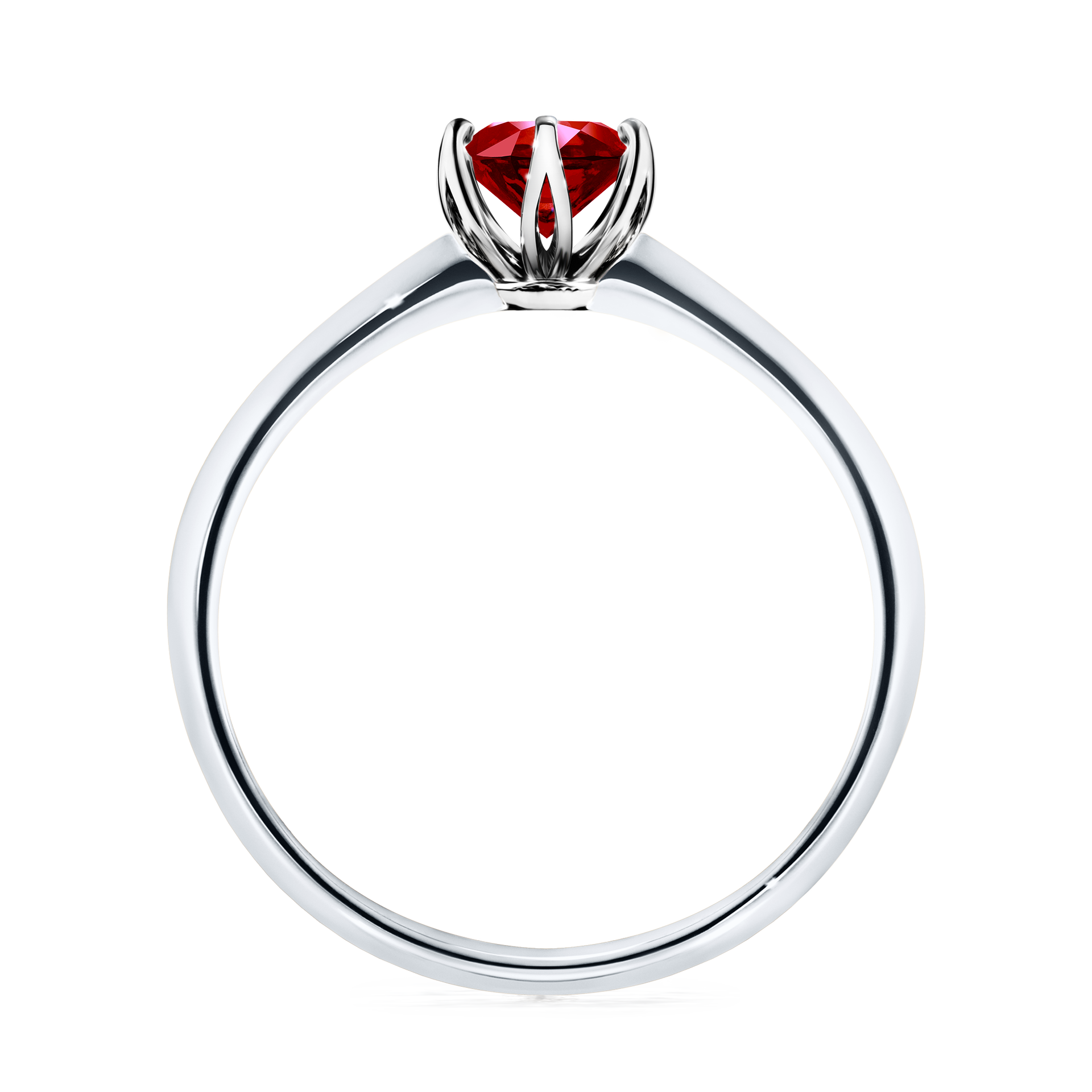 Pierścionek zaręczynowy My Daisy z białego złota z rubinem 0,50CT