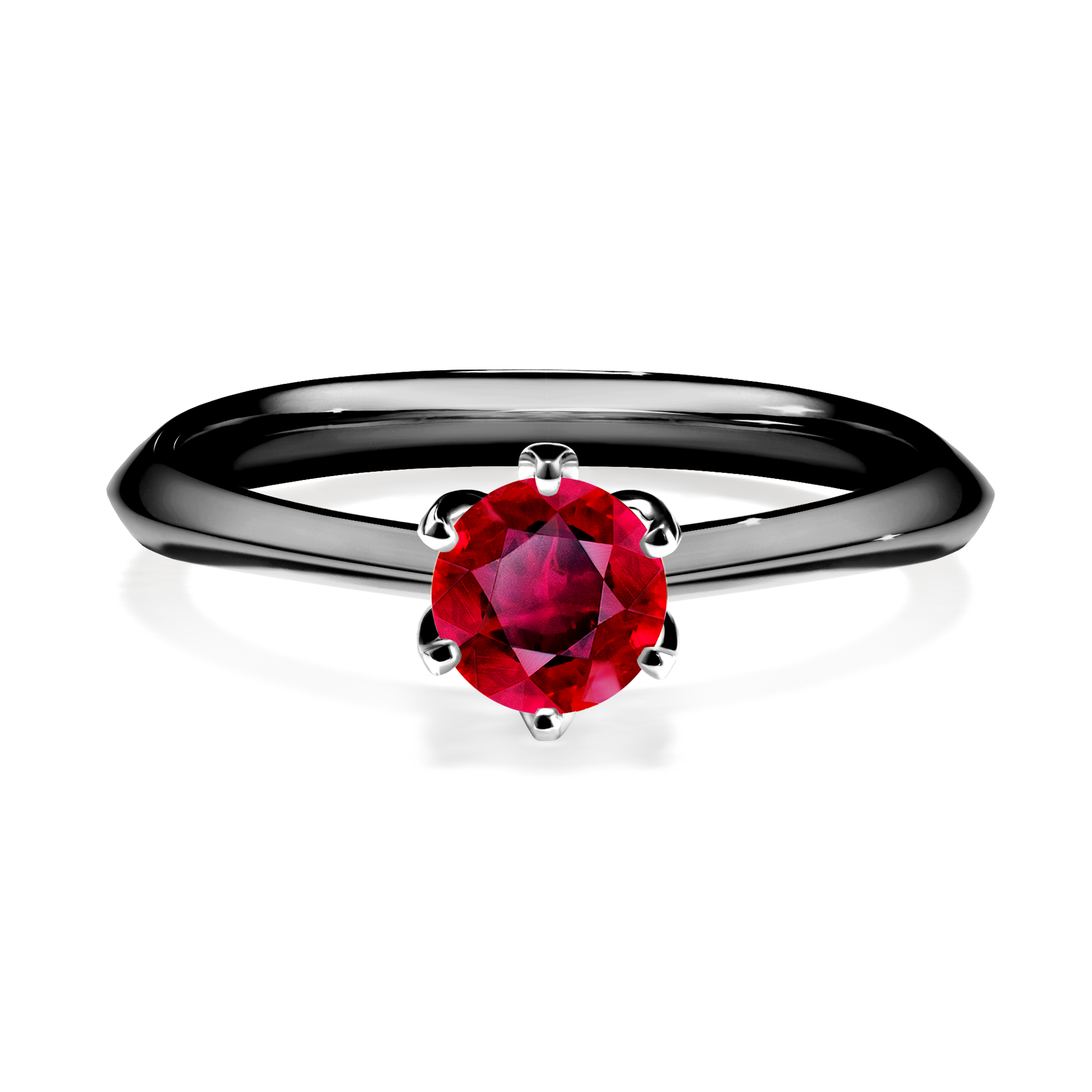 Pierścionek zaręczynowy My Daisy z czarnego złota z rubinem 0,50CT