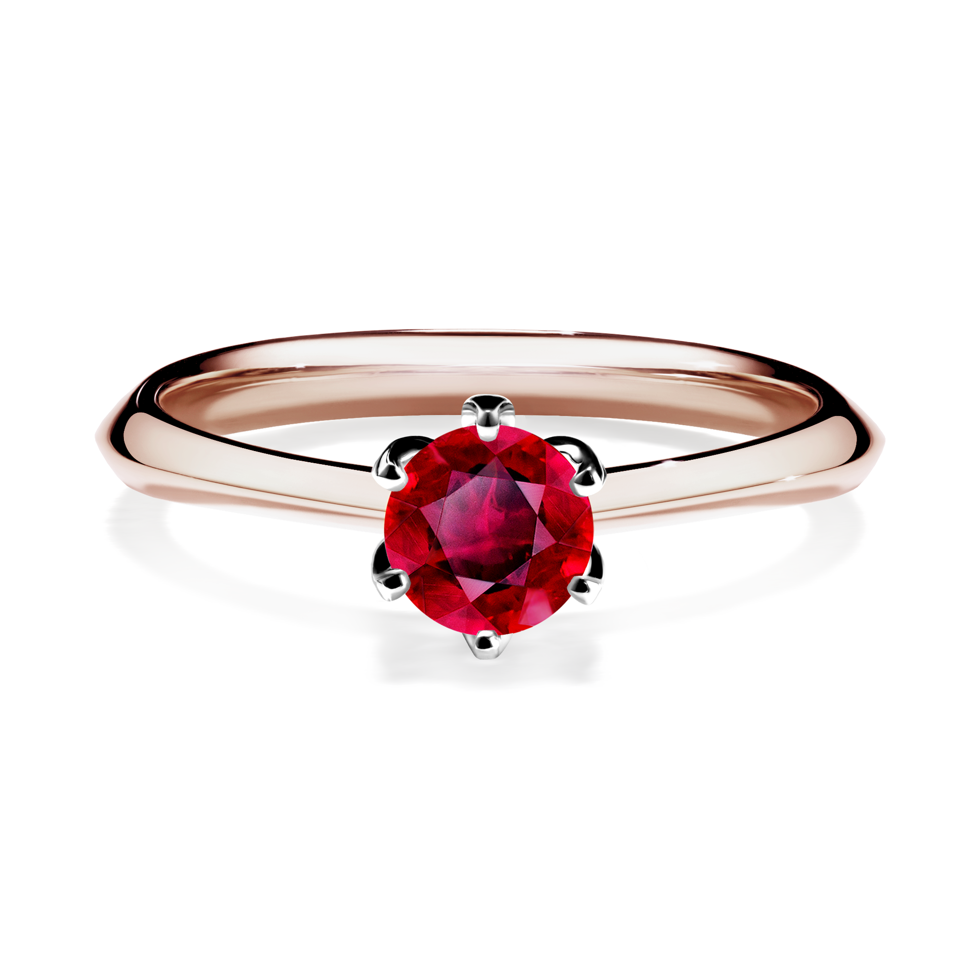 Pierścionek zaręczynowy My Daisy z różowego złota z rubinem 0,50CT
