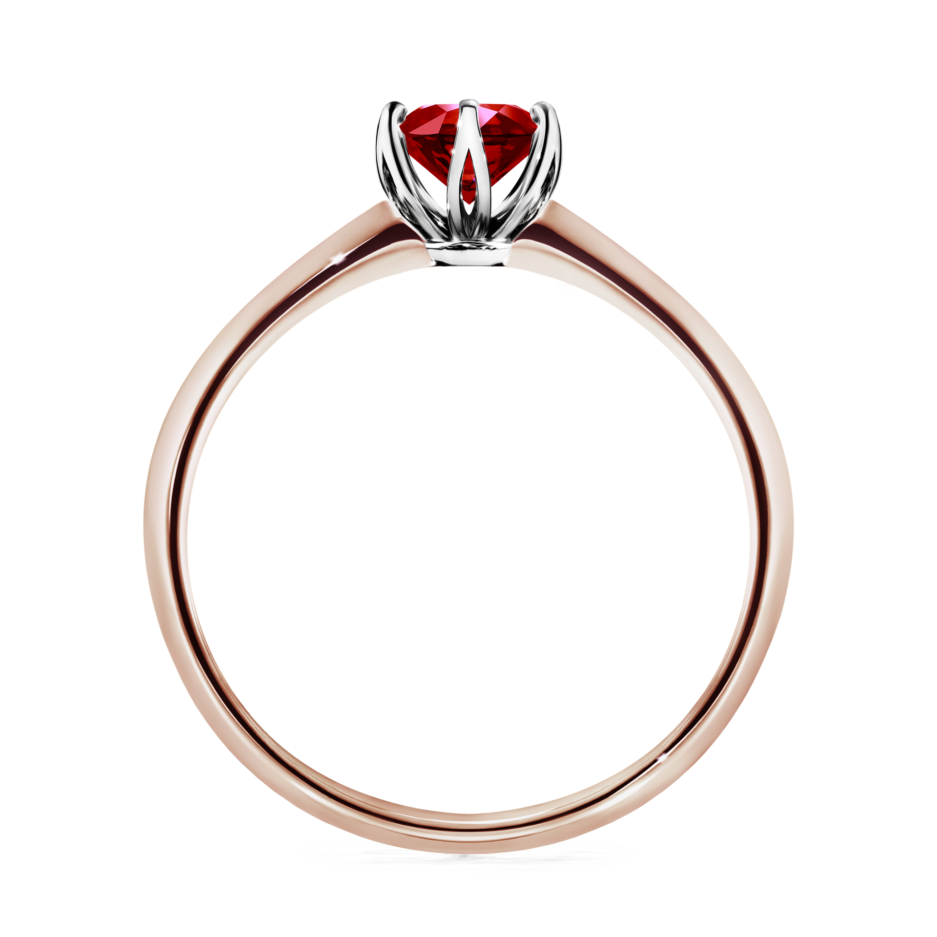 Pierścionek zaręczynowy My Daisy z różowego złota z rubinem 0,50CT