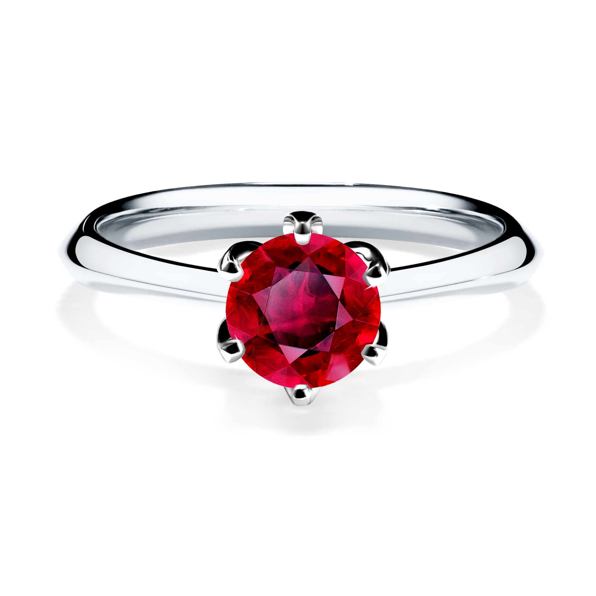 Pierścionek zaręczynowy My Daisy z białego złota z rubinem 0,80CT
