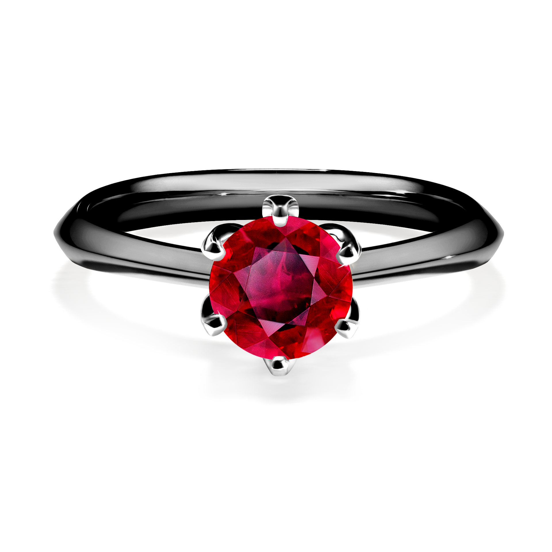Pierścionek zaręczynowy My Daisy z czarnego złota z rubinem 0,80CT