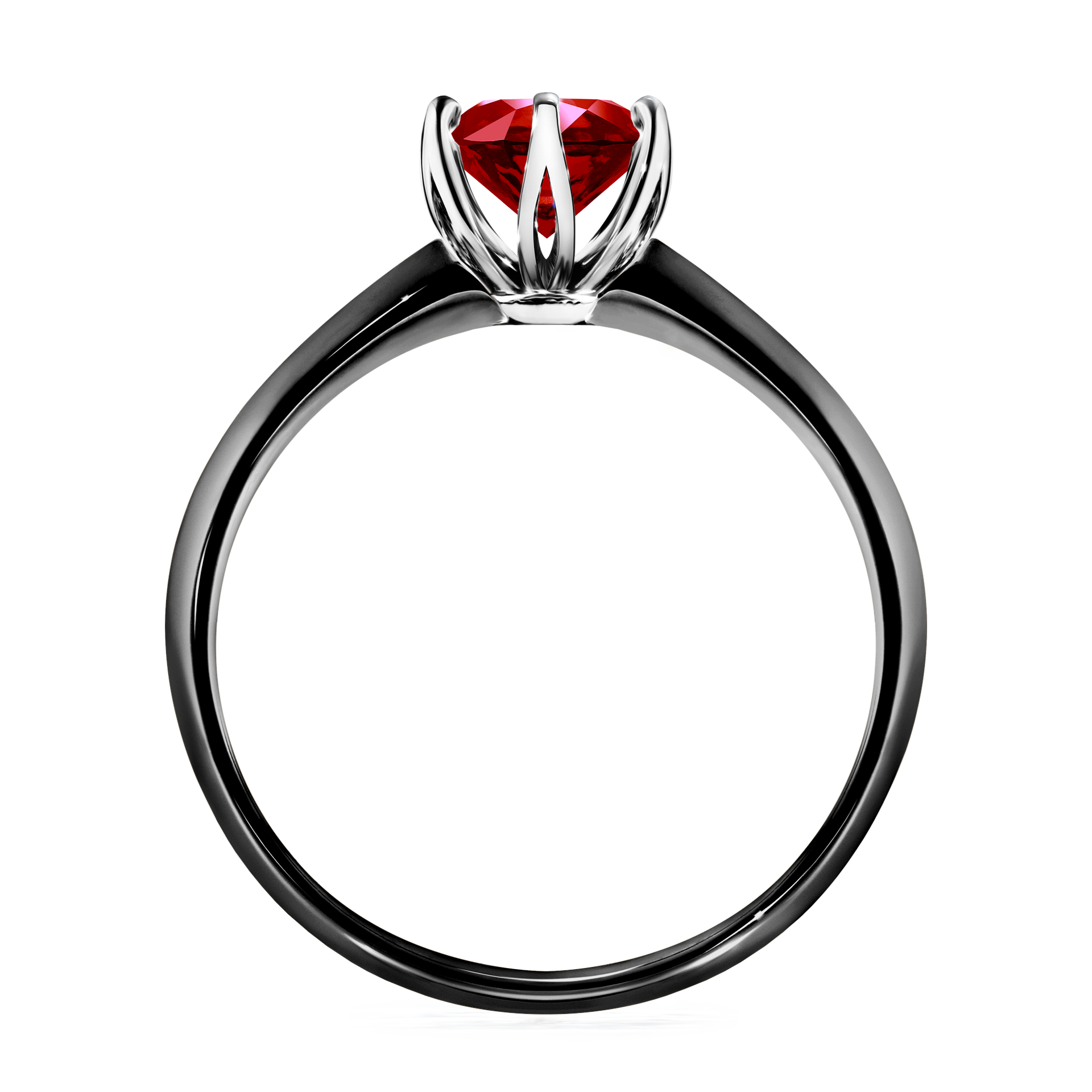 Pierścionek zaręczynowy My Daisy z czarnego złota z rubinem 0,80CT