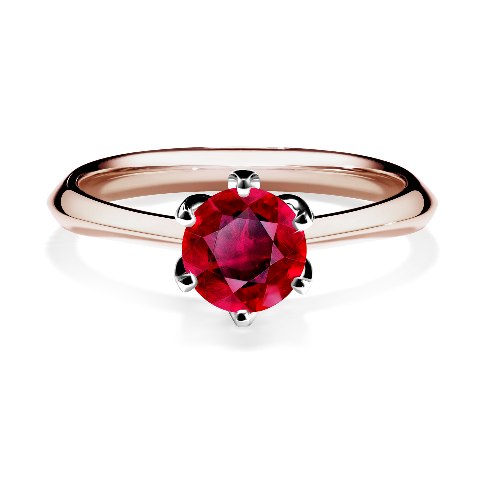 Pierścionek zaręczynowy My Daisy z różowego złota z rubinem 0,80CT
