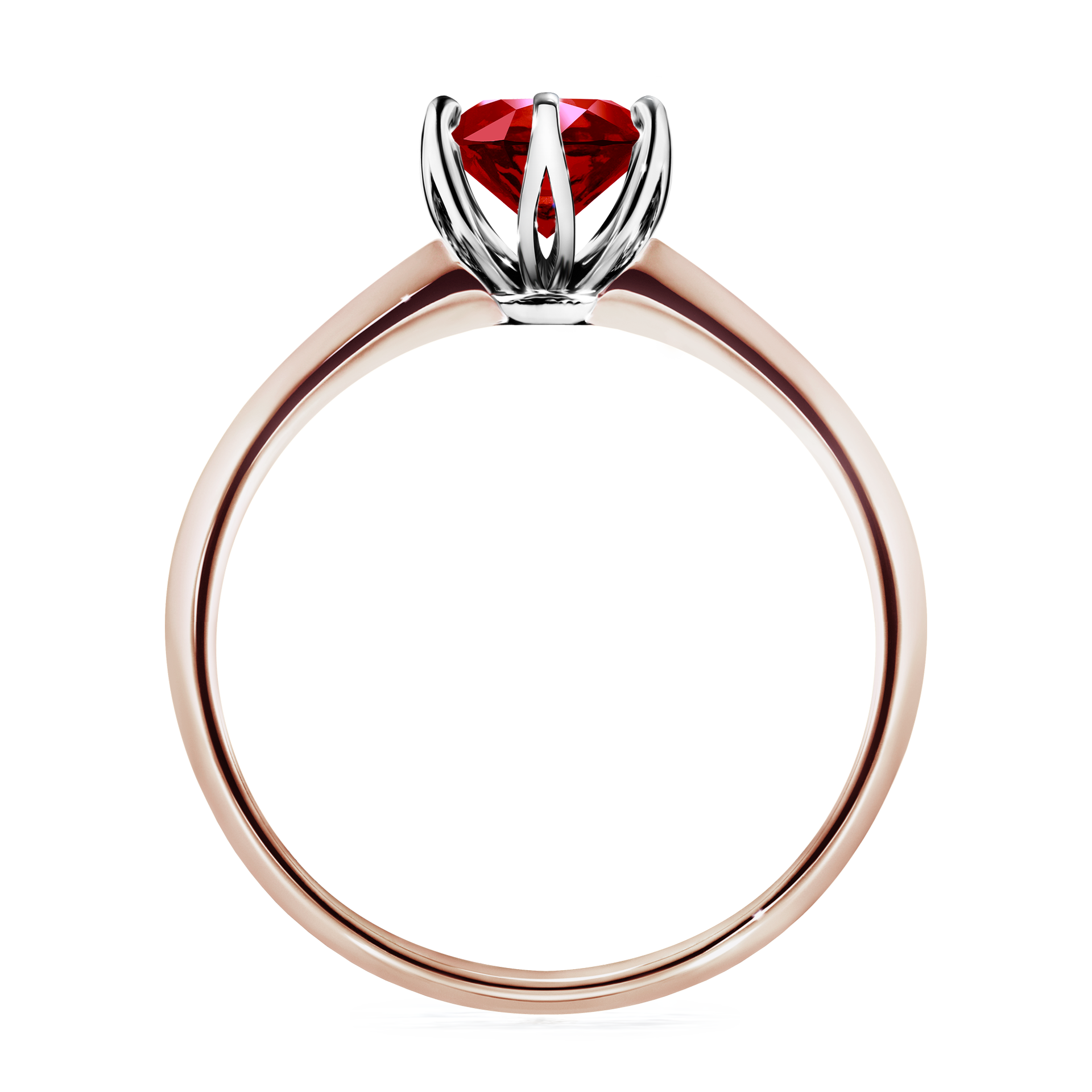 Pierścionek zaręczynowy My Daisy z różowego złota z rubinem 0,80CT
