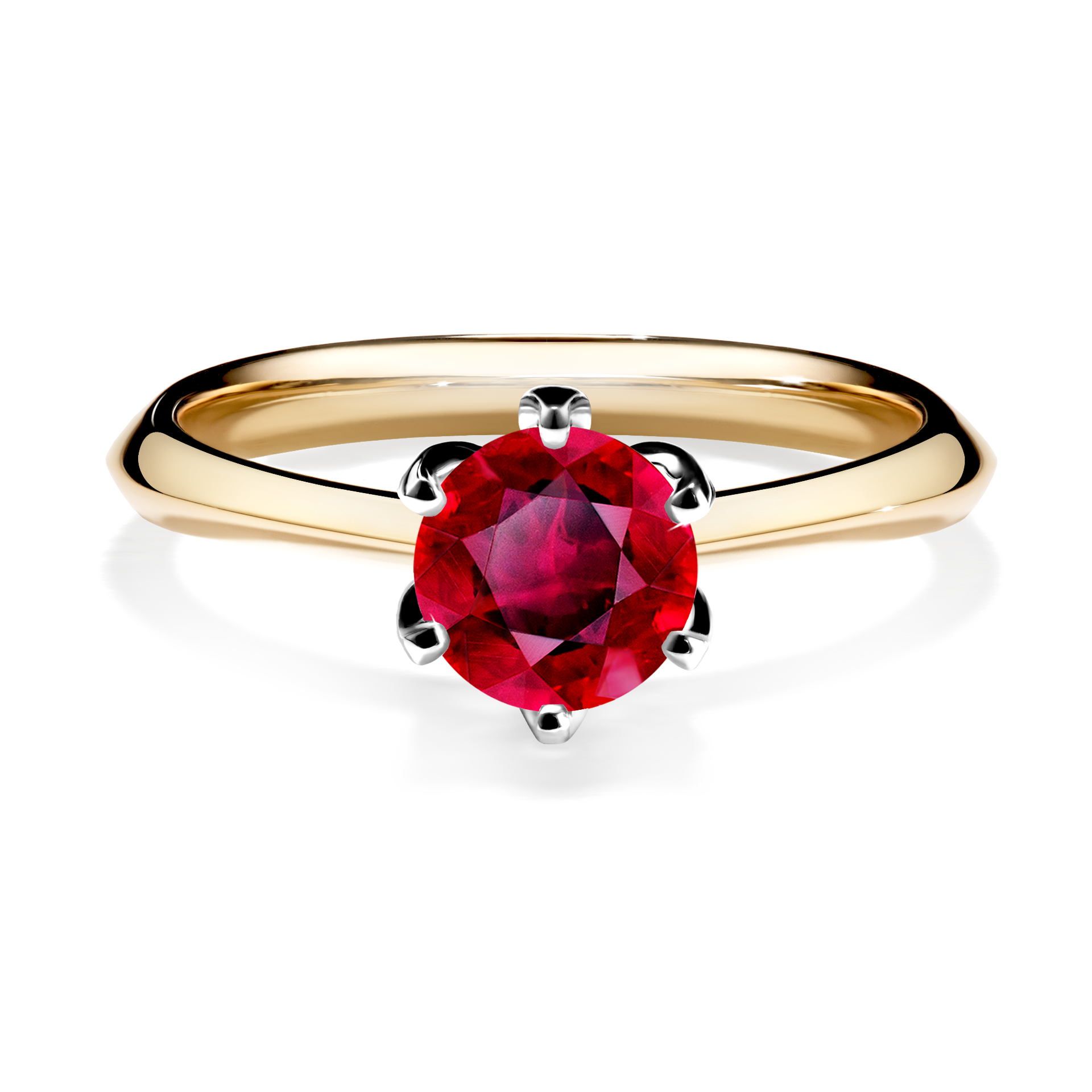 Pierścionek zaręczynowy My Daisy z żółtego złota z rubinem 0,80CT