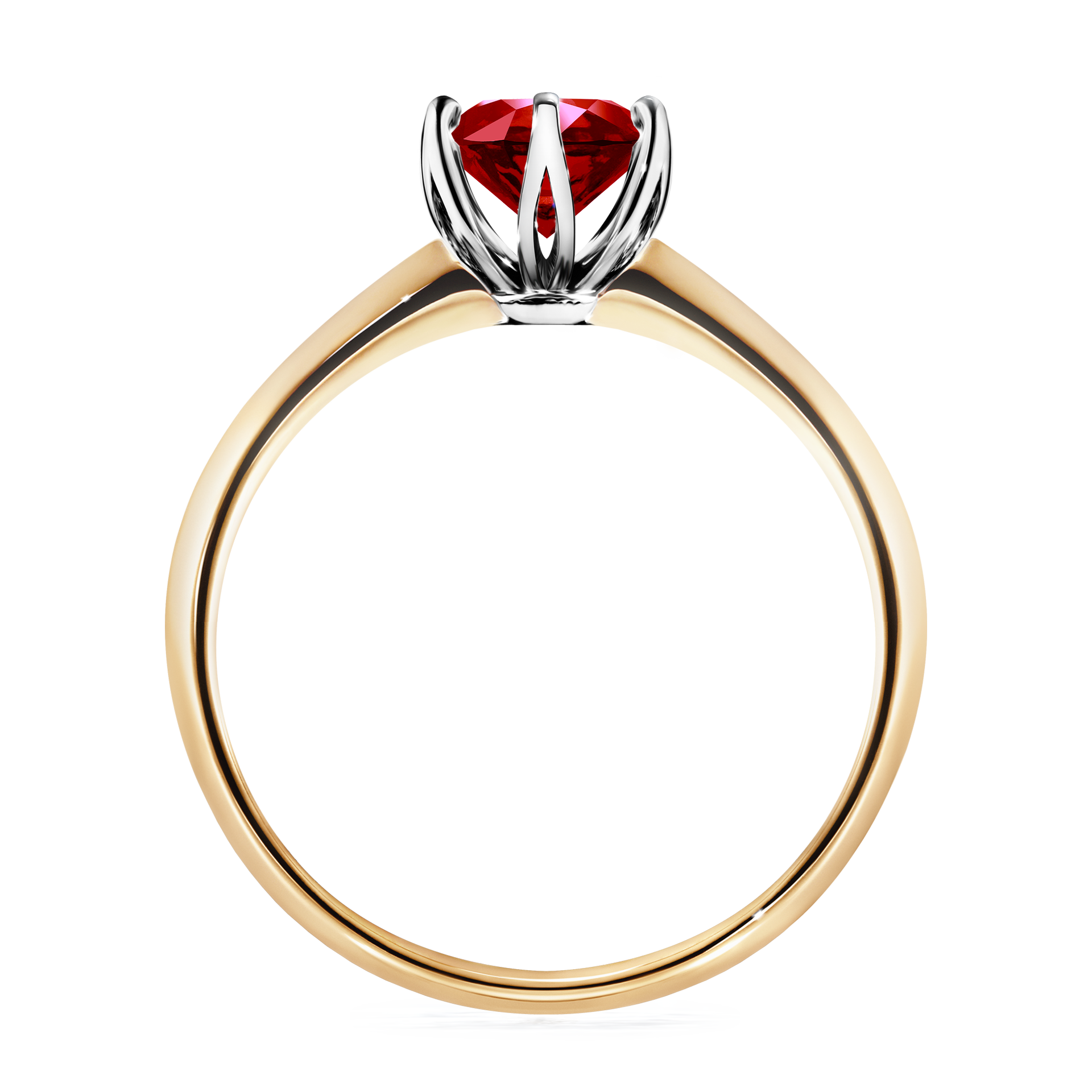 Pierścionek zaręczynowy My Daisy z żółtego złota z rubinem 0,80CT