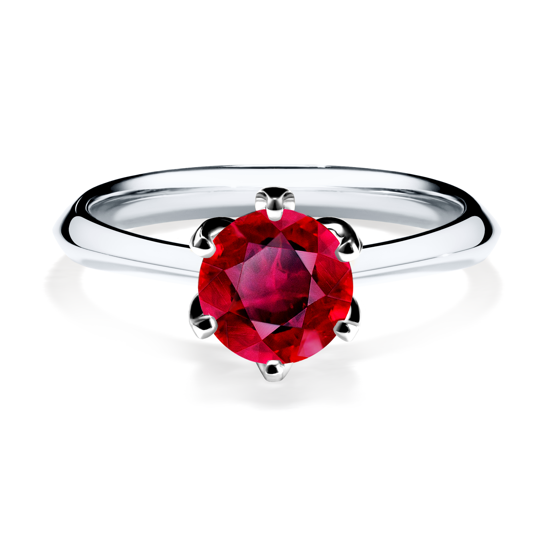 Pierścionek zaręczynowy My Daisy z białego złota z rubinem 1,00CT