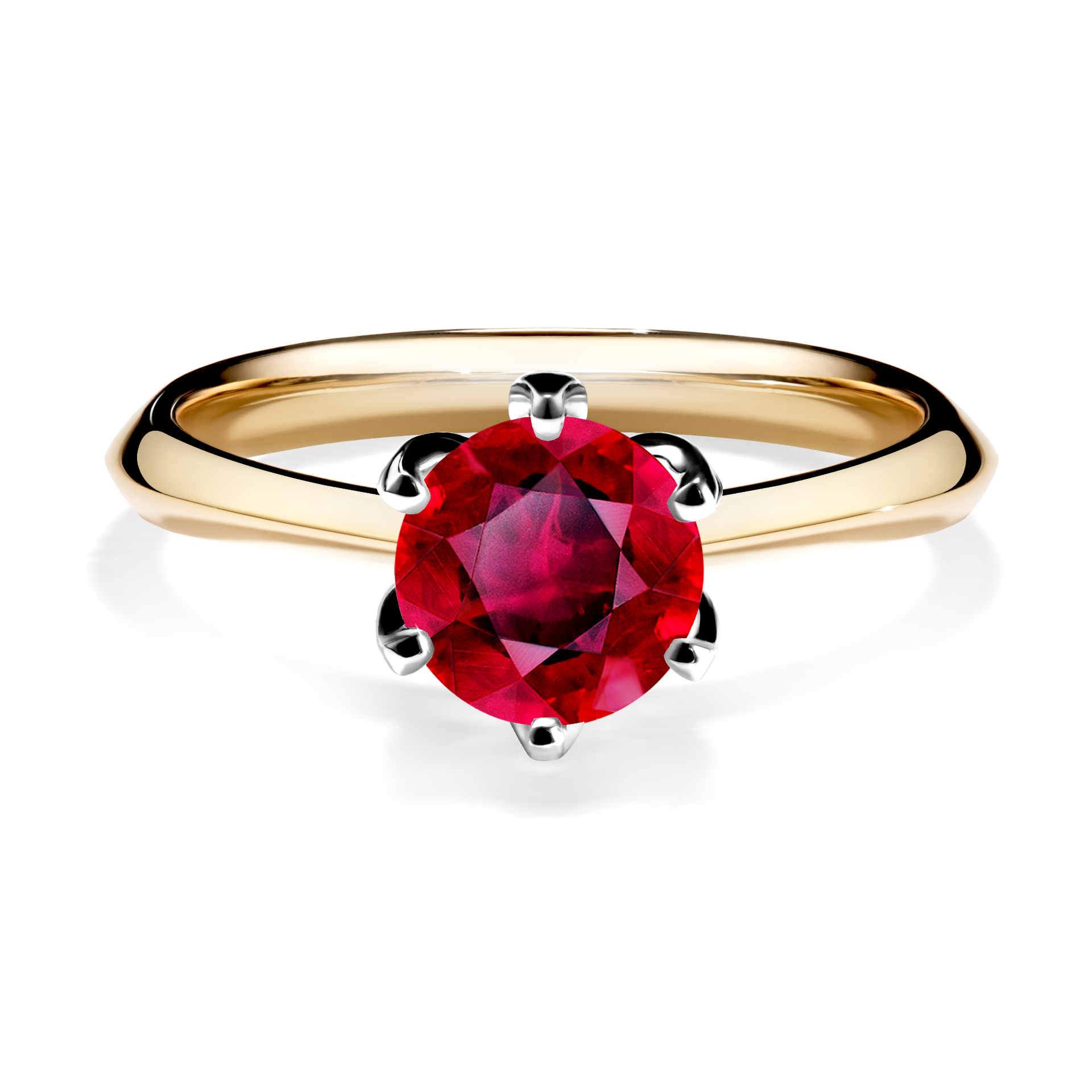 Pierścionek zaręczynowy My Daisy z żółtego złota z rubinem 1,00CT