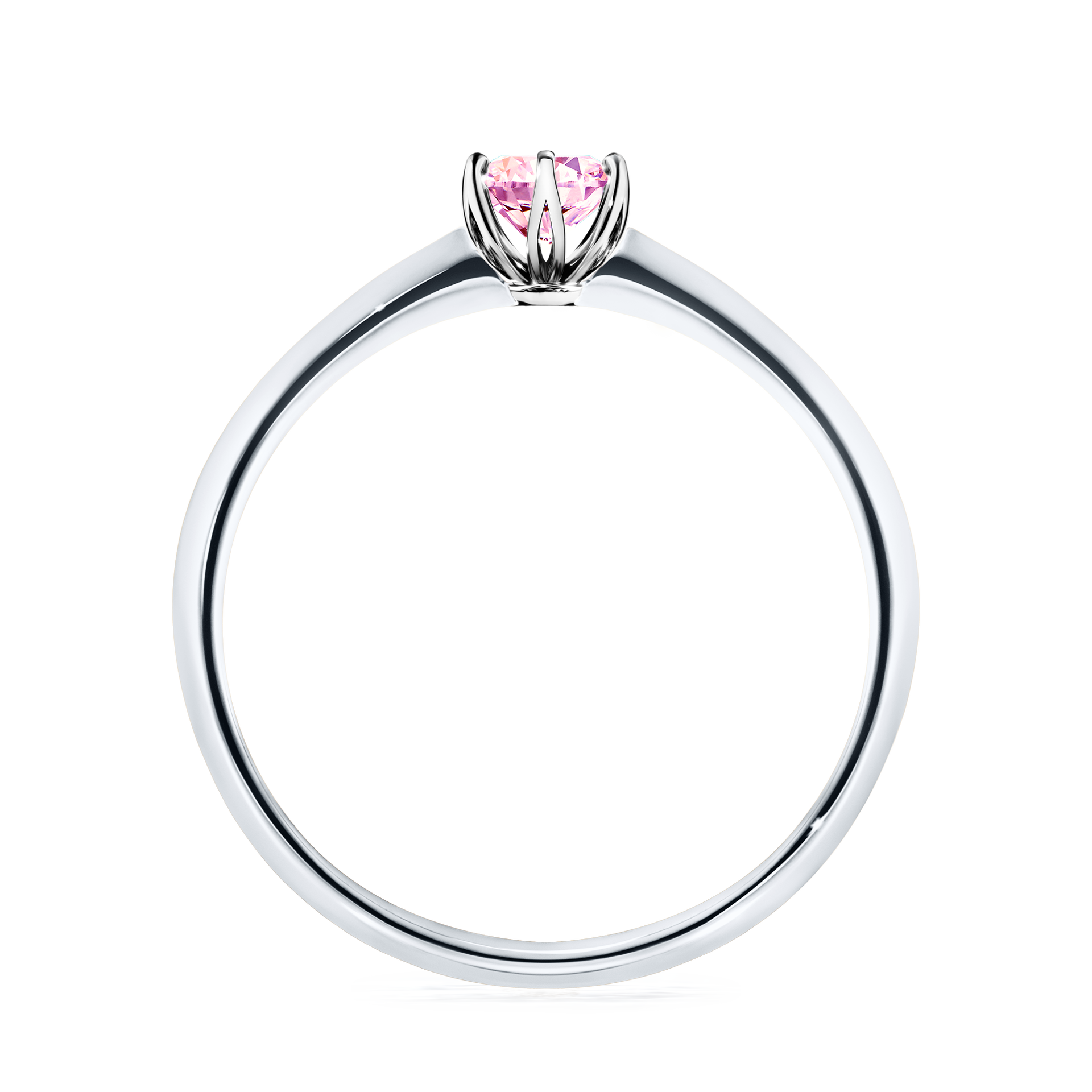 Pierścionek zaręczynowy My Daisy z białego złota z szafirem różowym 0,25CT