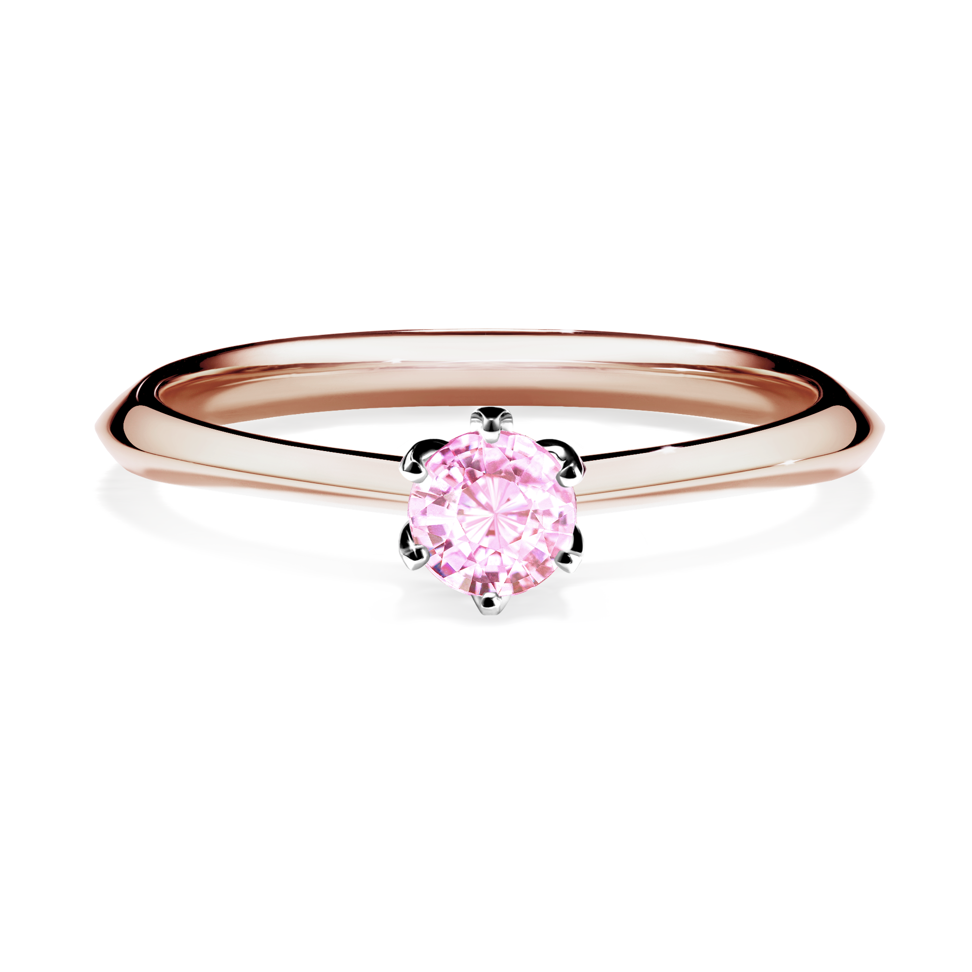 Pierścionek zaręczynowy My Daisy z różowego złota z szafirem różowym 0,25CT