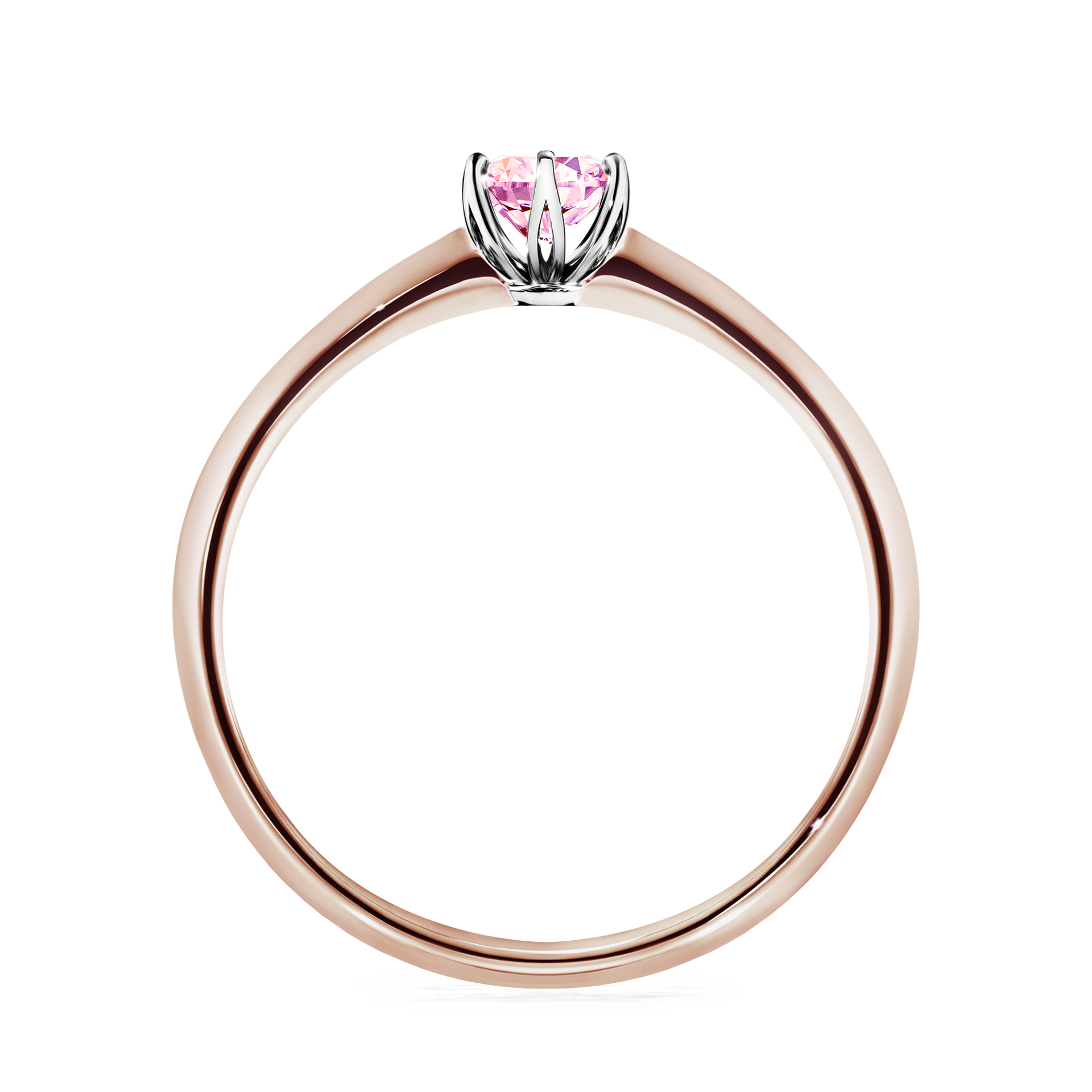 Pierścionek zaręczynowy My Daisy z różowego złota z szafirem różowym 0,25CT