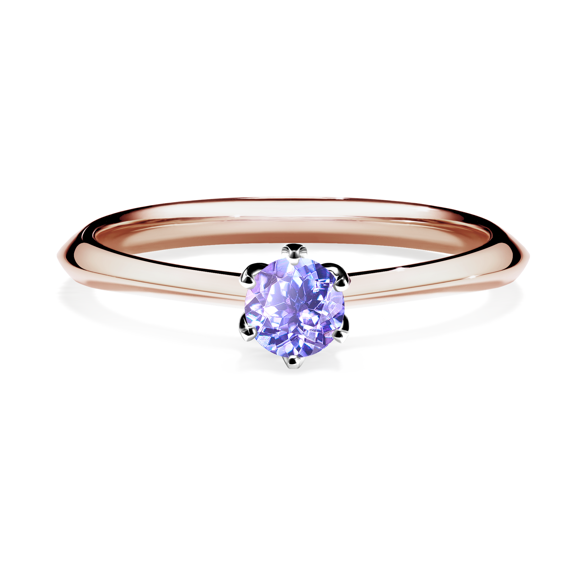 Pierścionek zaręczynowy My Daisy z różowego złota z tanzanitem 0,25CT