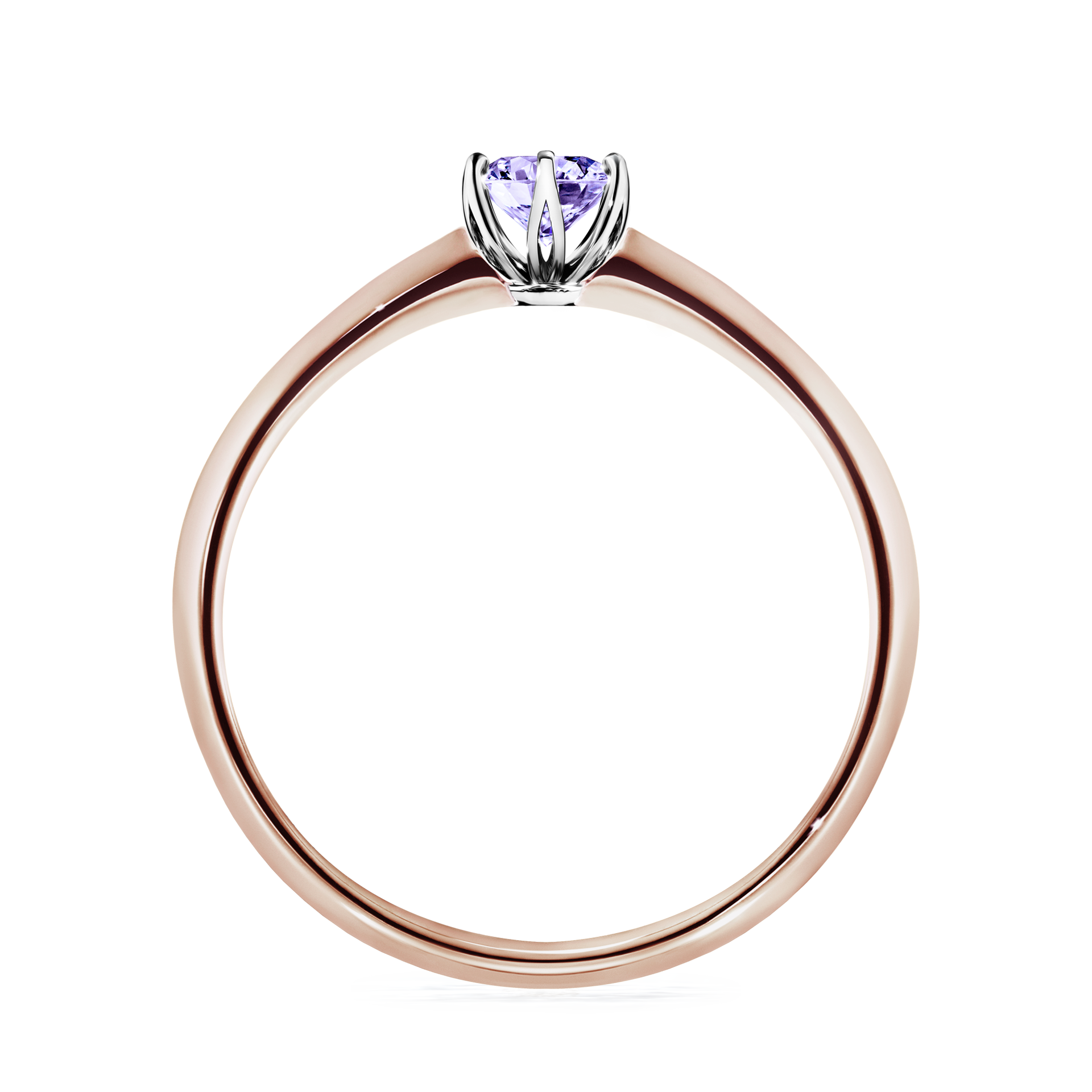 Pierścionek zaręczynowy My Daisy z różowego złota z tanzanitem 0,25CT