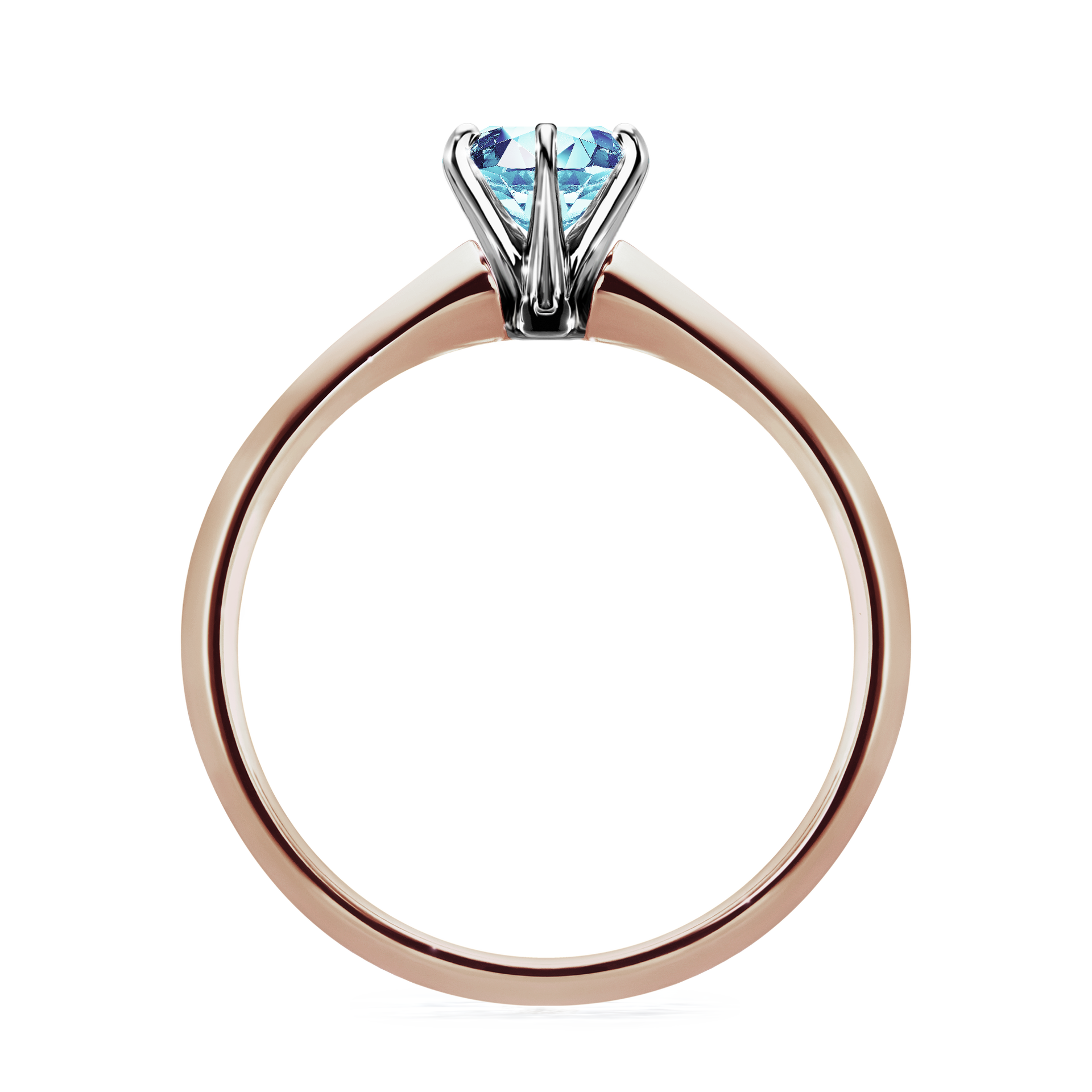 Pierścionek zaręczynowy My Queen z różowego złota z akwamarynem 0,50CT