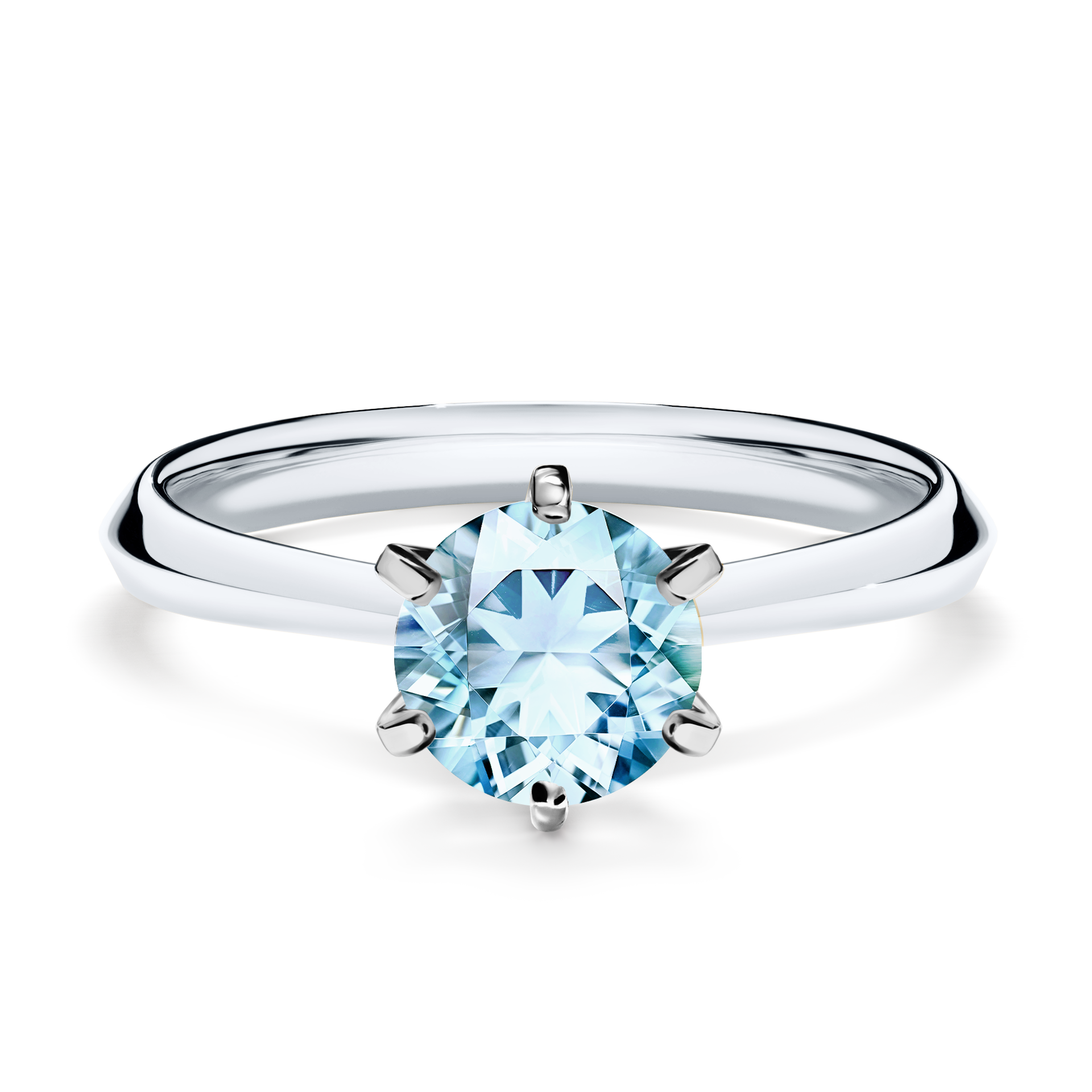 Pierścionek zaręczynowy My Queen z białego złota z akwamarynem 1,00CT