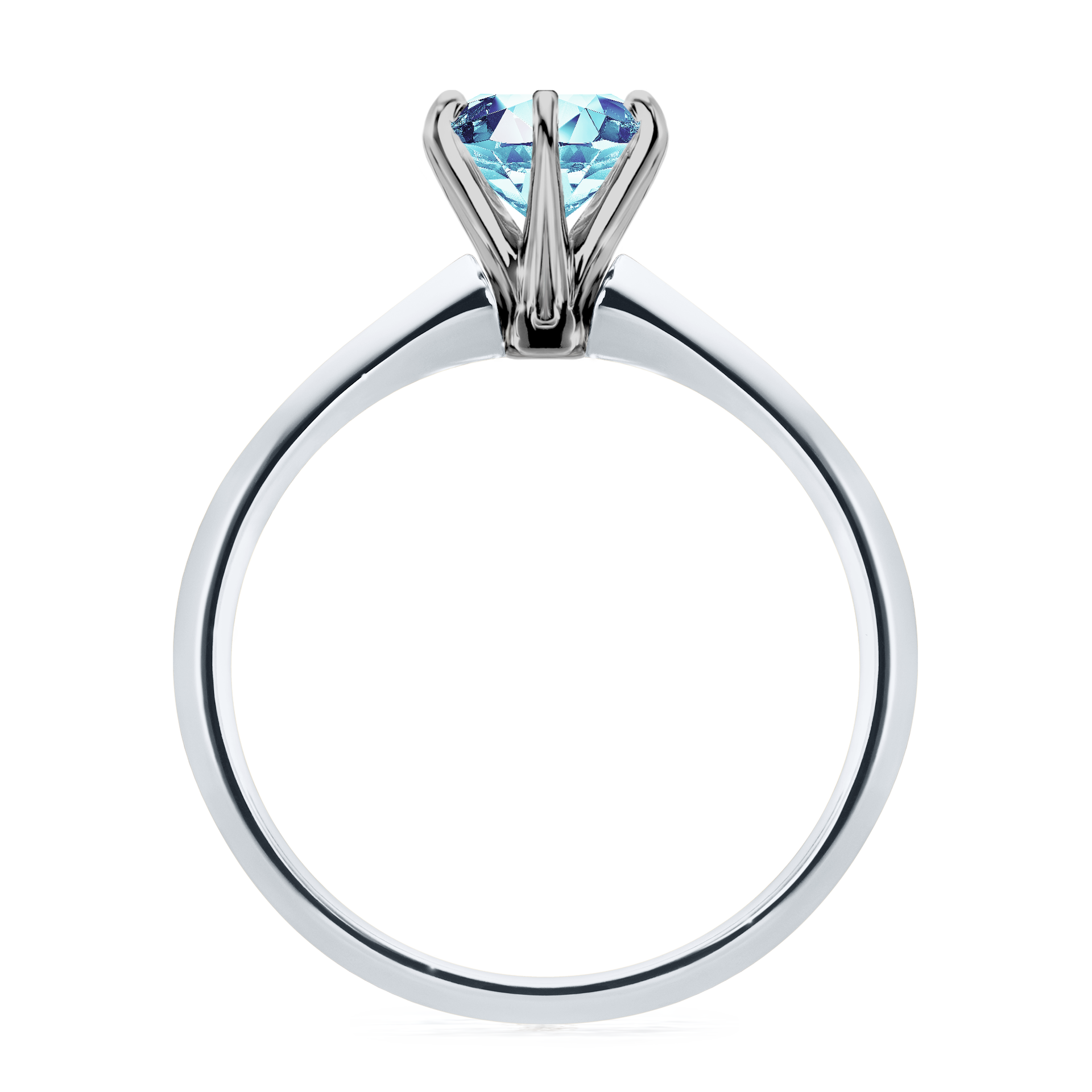 Pierścionek zaręczynowy My Queen z białego złota z akwamarynem 1,00CT