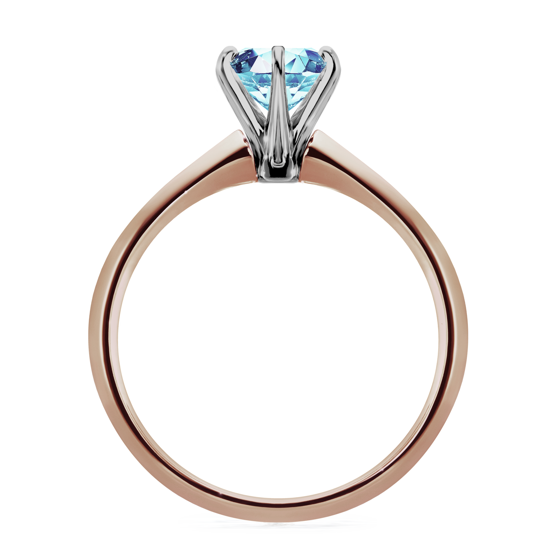 Pierścionek zaręczynowy My Queen z różowego złota z akwamarynem 1,00CT