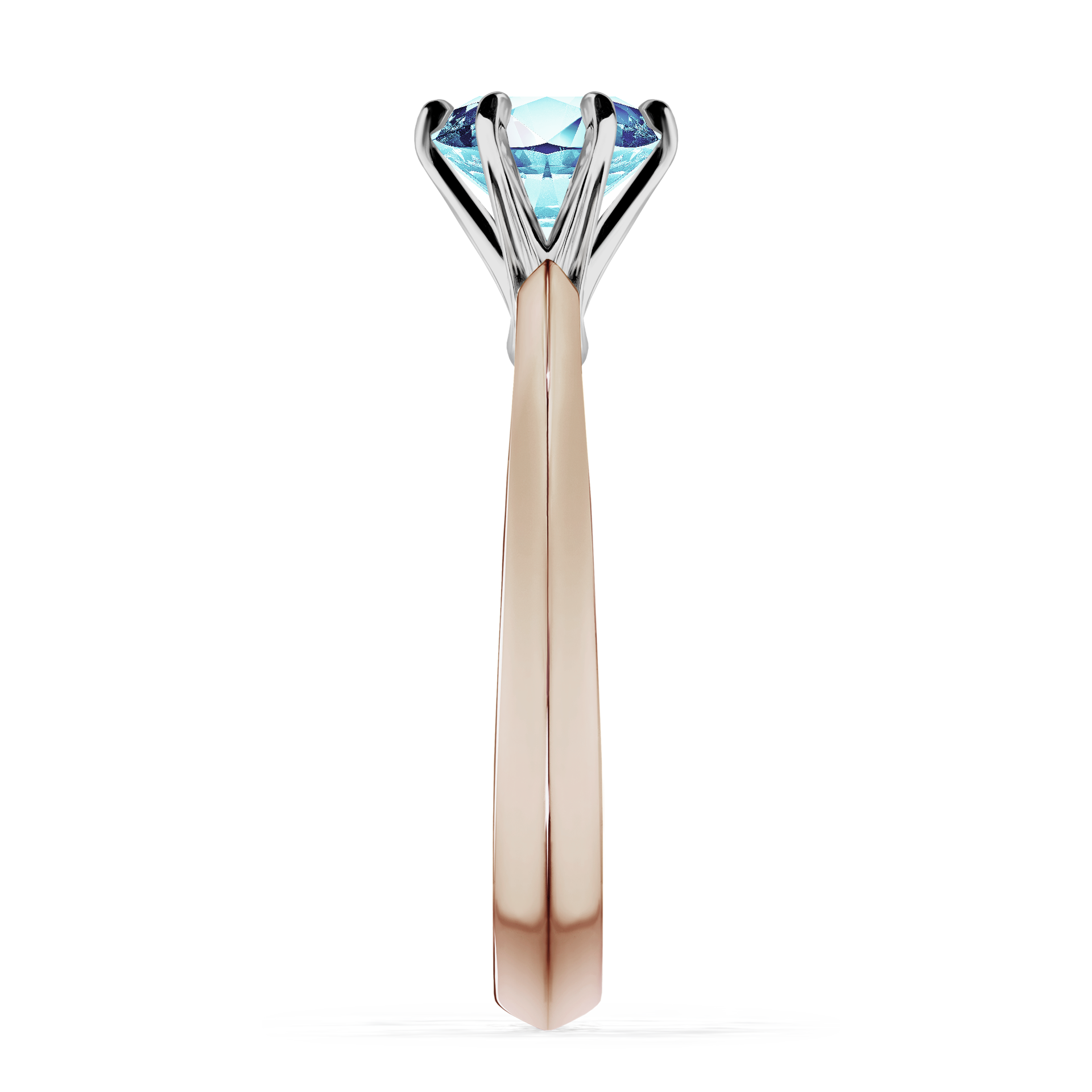 Pierścionek zaręczynowy My Queen z różowego złota z akwamarynem 1,00CT