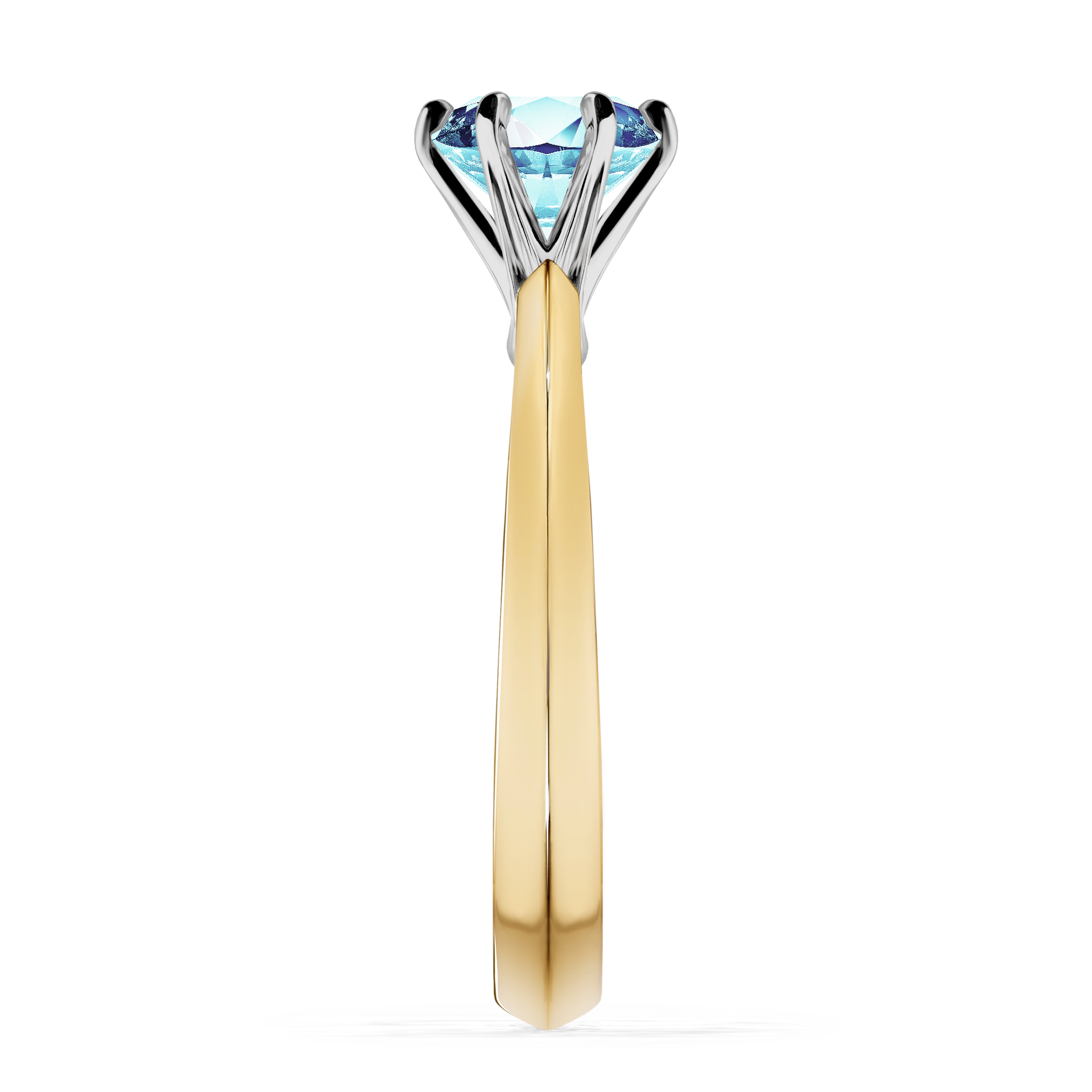 Pierścionek zaręczynowy My Queen z żółtego złota z akwamarynem 1,00CT
