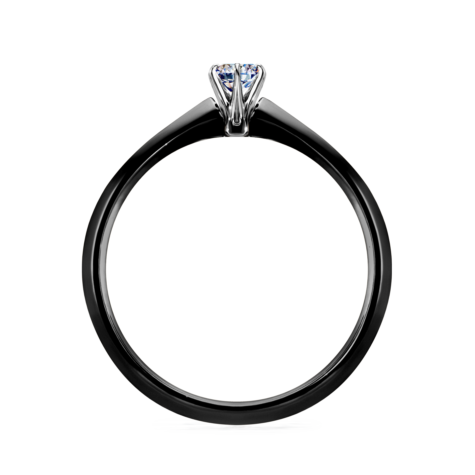 Pierścionek zaręczynowy My Queen z czarnego złota z diamentem naturalnym 0,10CT