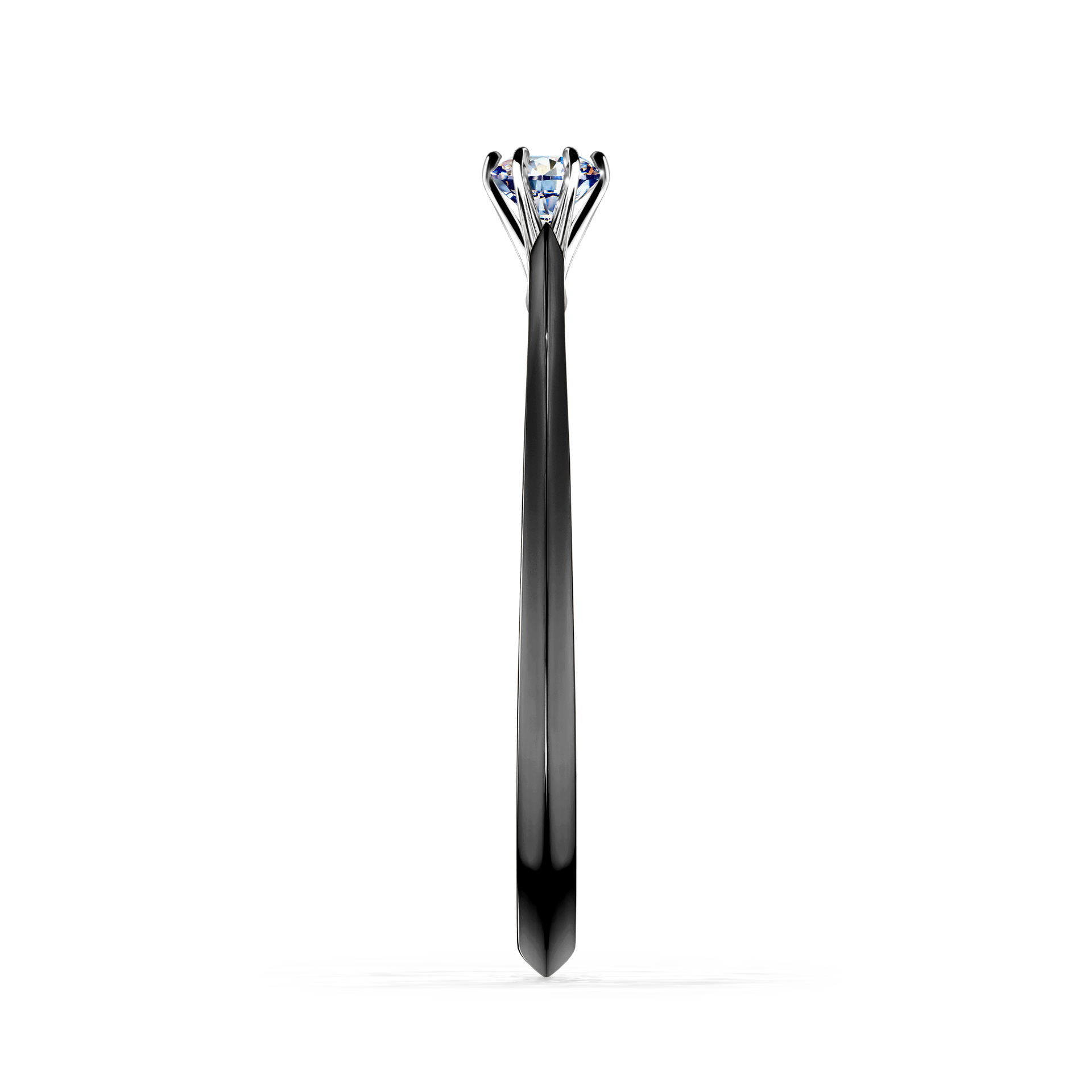 Pierścionek zaręczynowy My Queen z czarnego złota z diamentem naturalnym 0,10CT