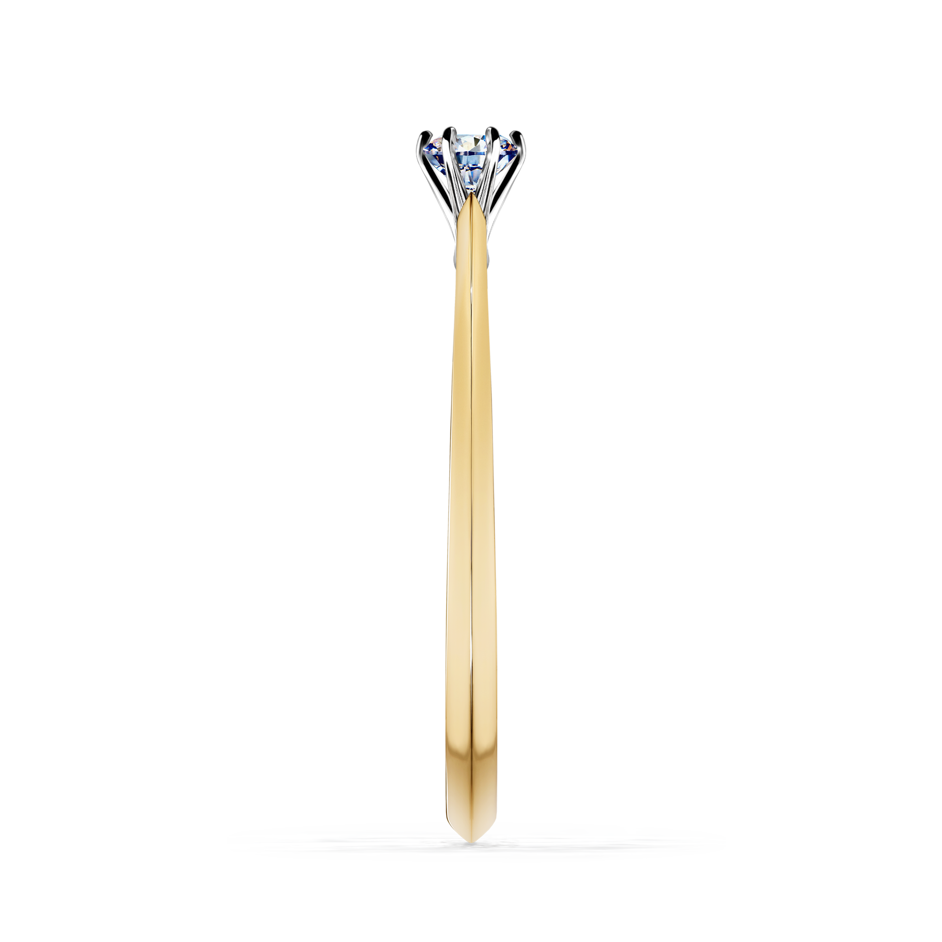Pierścionek zaręczynowy My Queen z żółtego złota z diamentem laboratoryjnym 0,10CT