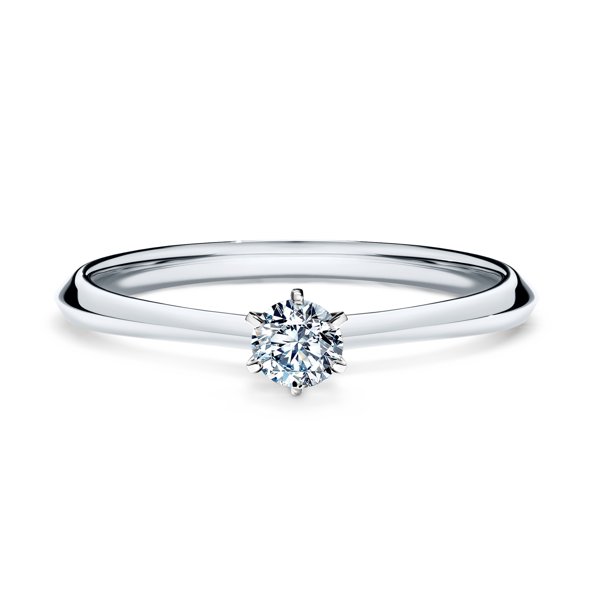 Pierścionek zaręczynowy My Queen z białego złota z diamentem laboratoryjnym 0,17CT