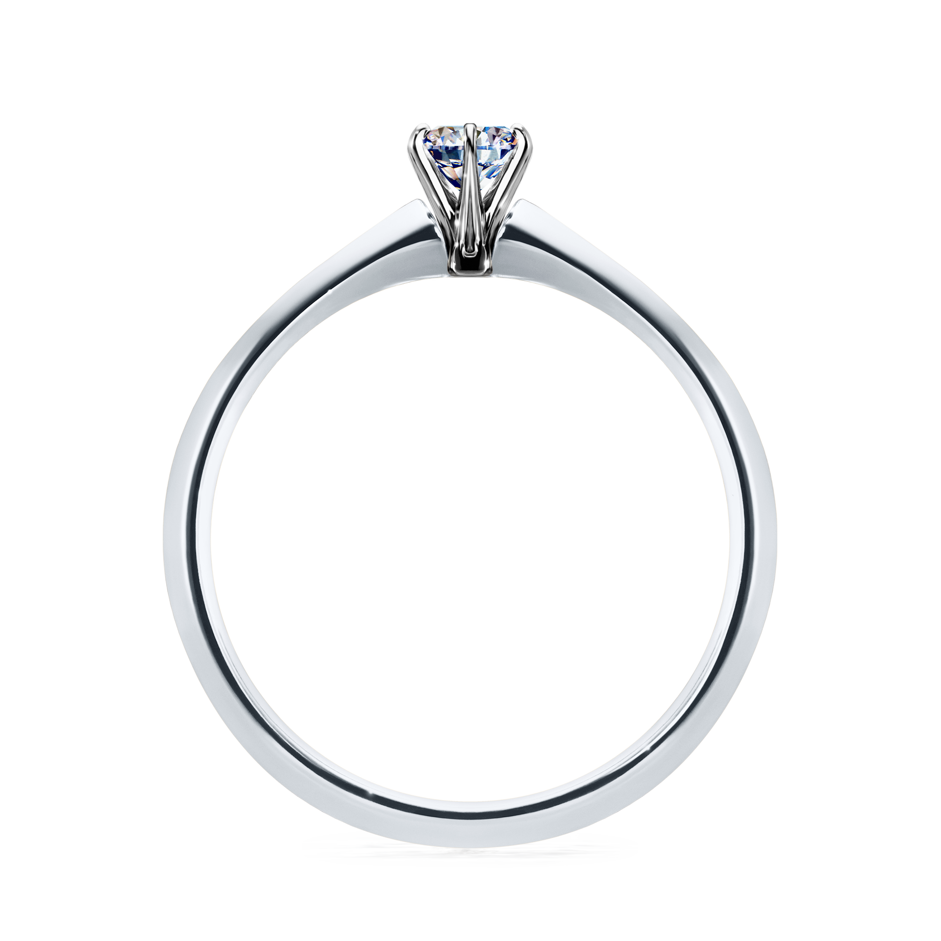 Pierścionek zaręczynowy My Queen z białego złota z diamentem laboratoryjnym 0,17CT
