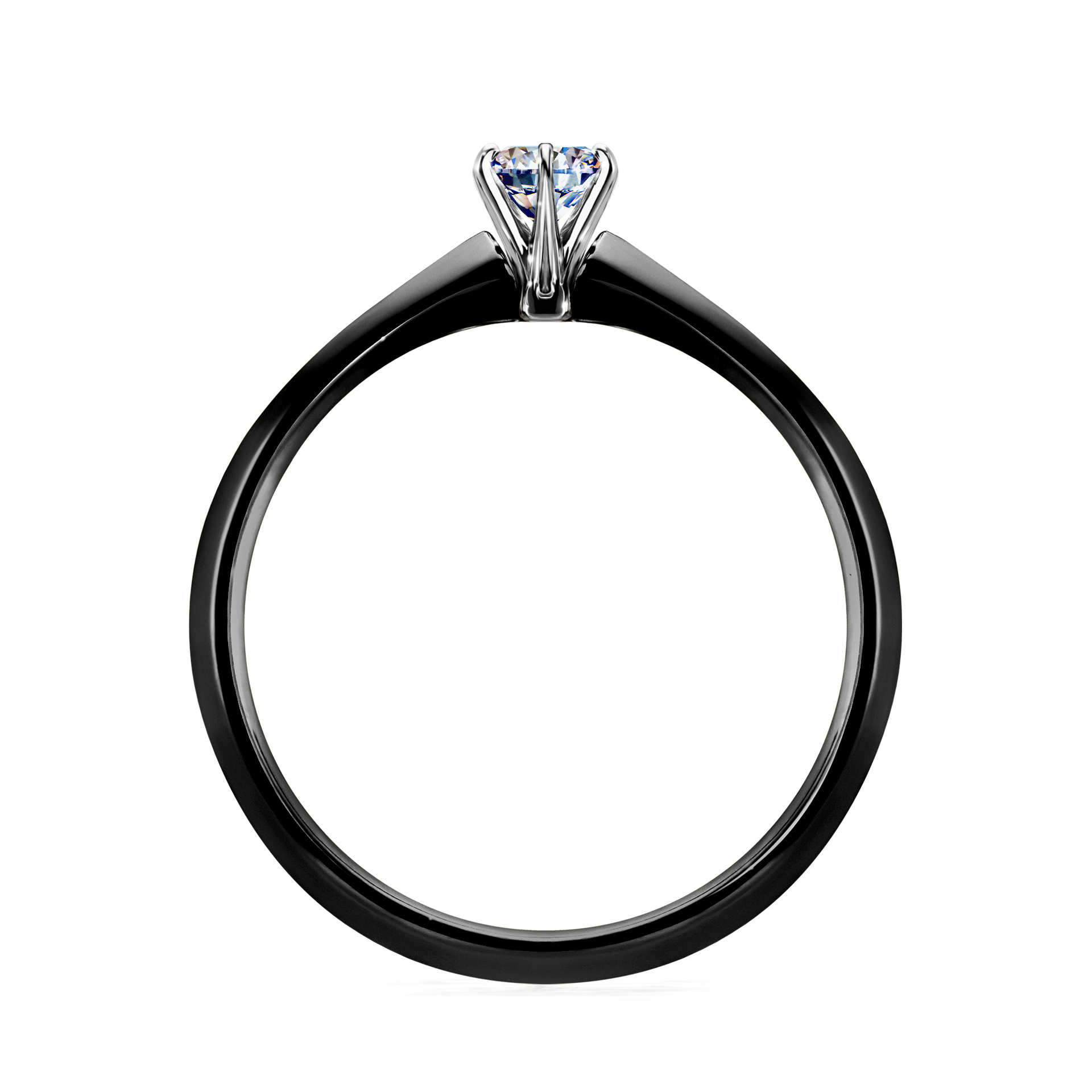Pierścionek zaręczynowy My Queen z czarnego złota z diamentem naturalnym 0,17CT