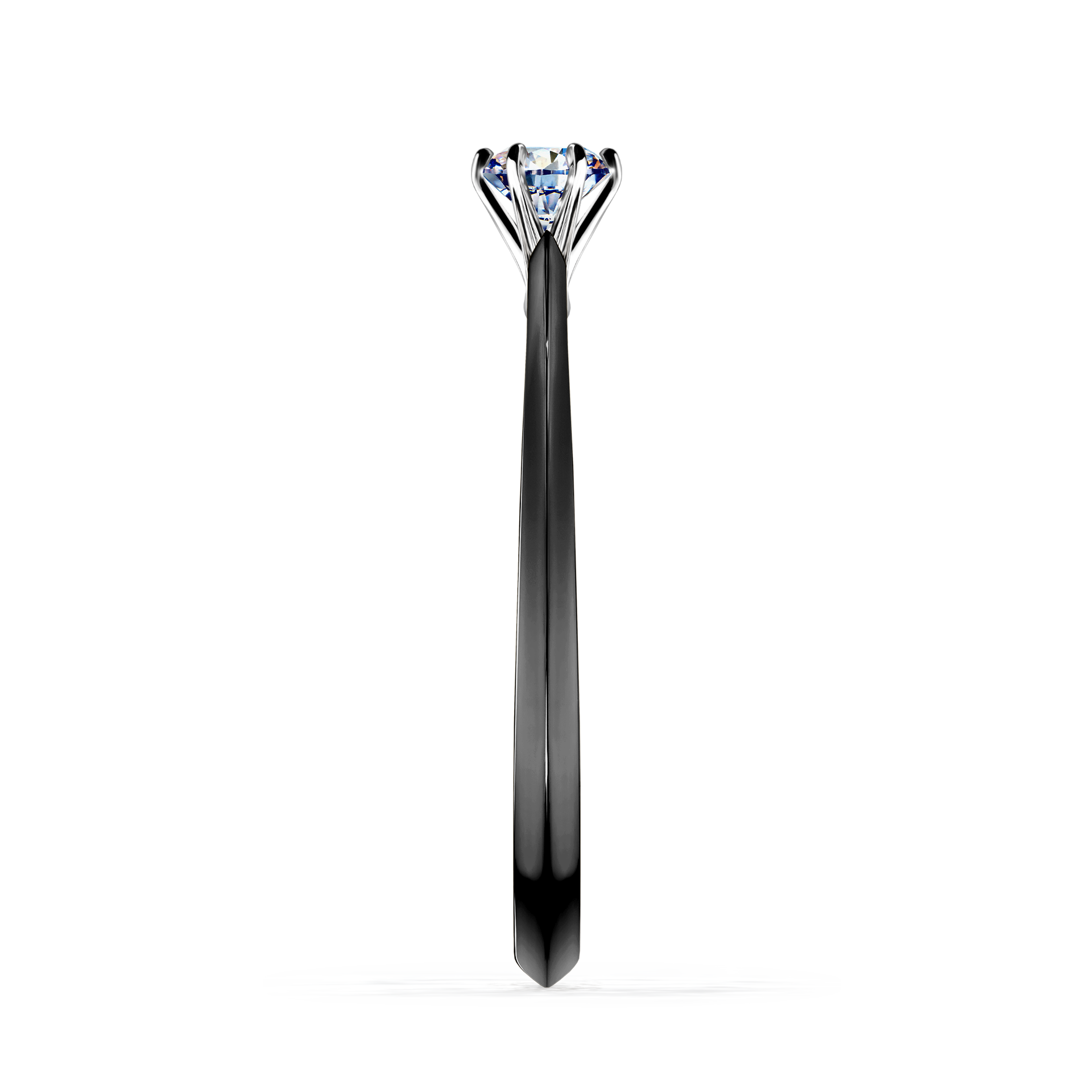 Pierścionek zaręczynowy My Queen z czarnego złota z diamentem naturalnym 0,17CT