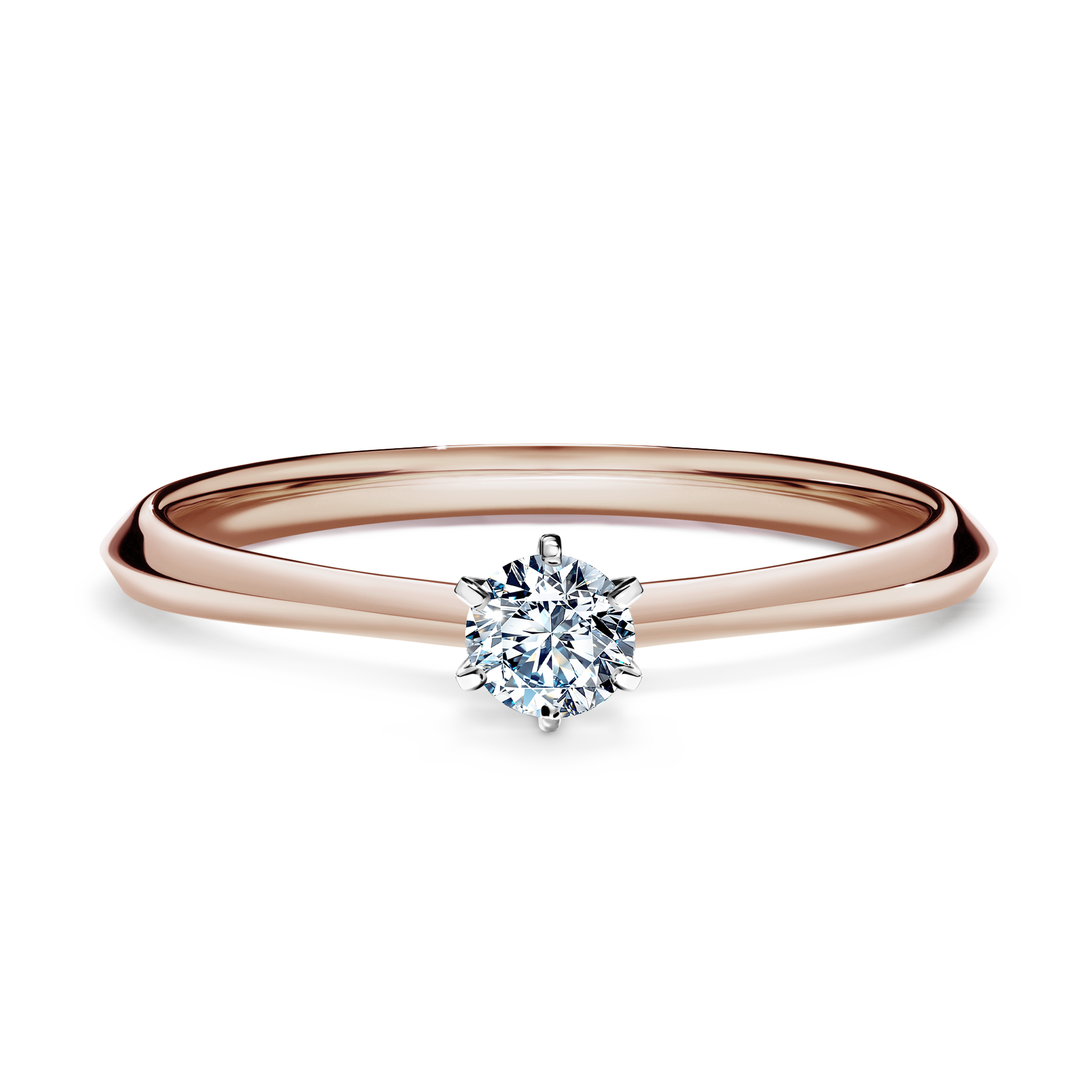 Pierścionek zaręczynowy My Queen z różowego złota z diamentem naturalnym 0,17CT
